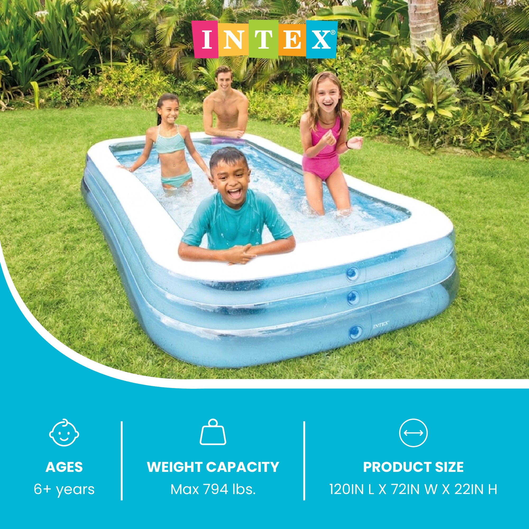 INTEX Swim Center Family Swimming Pool - 72" x 120" | 58484EP (Open Box)