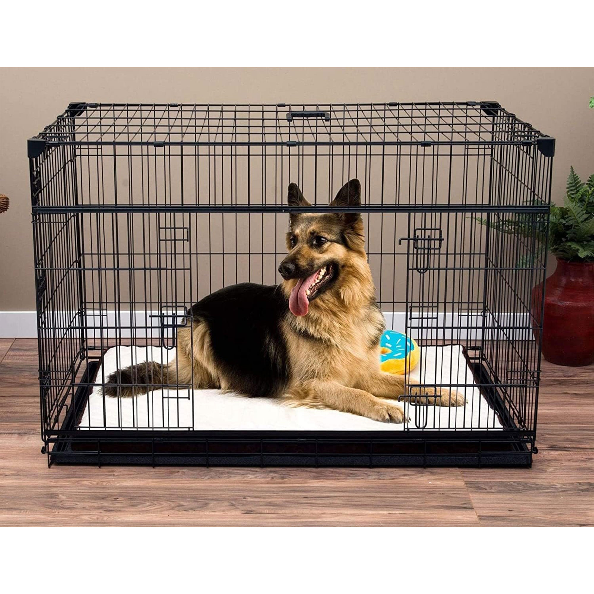 Lucky Dog Dwell Series 48" XL Kennel Secure Fenced Pet Dog Crate,Black(Open Box) - VMInnovations