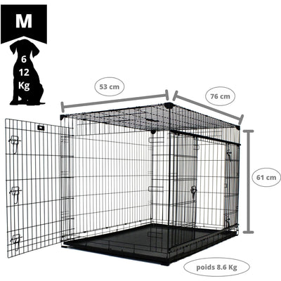 Lucky Dog Dwell Series 30 Inch S/M Kennel Secure Fenced Pet Dog Crate, Black