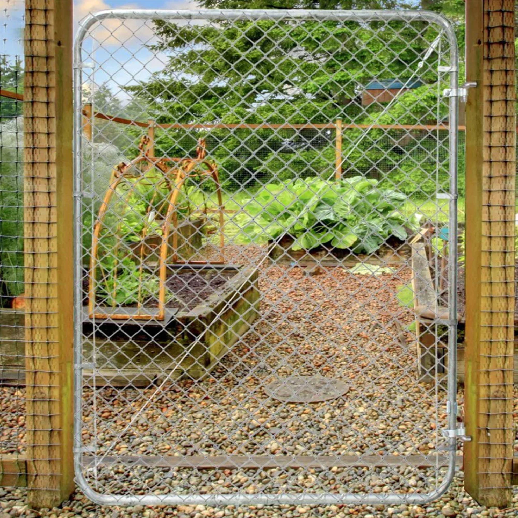 Adjust-A-Gate Fit-Right Adjustable Gate Kit with Round Corner Frame, Gray (Used) - VMInnovations