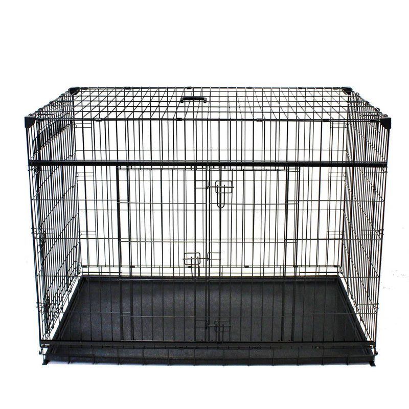 Lucky Dog Dwell Series 24 Inch Small Kennel Secure Fenced Pet Dog Crate, Black