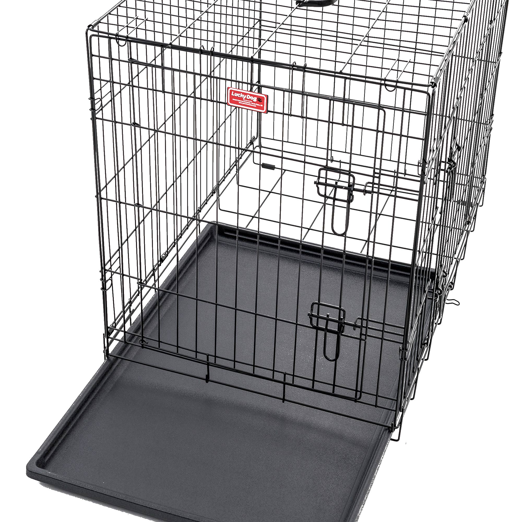 Lucky Dog Dwell Series 42 Inch Large Kennel Pet Dog Crate, Black (Open Box) - VMInnovations