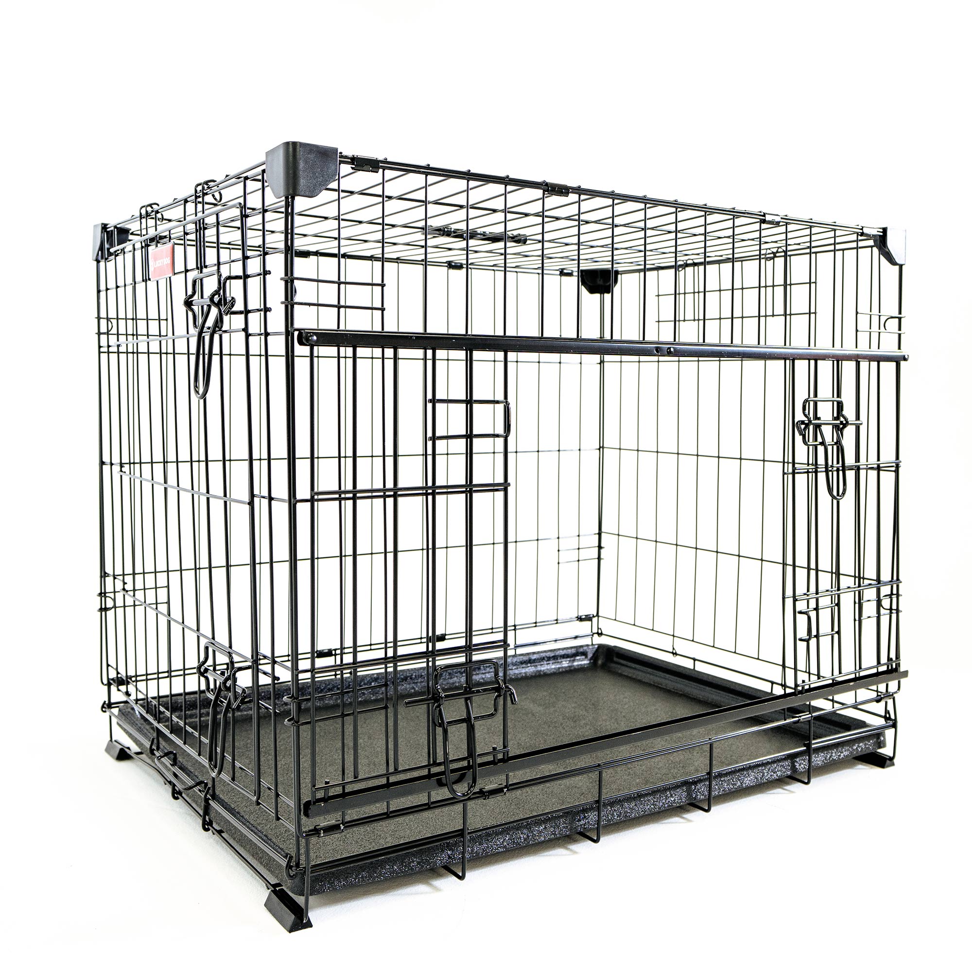 Lucky Dog Dwell Series 36" M/L Kennel Secure Fenced Pet Dog Crate, Black (Used)