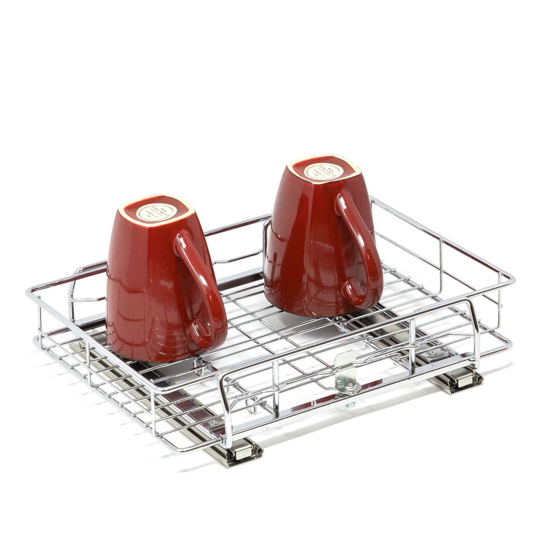 Origami 2SD-10 Kitchen Sliding Pullout Cabinet Storage Organizer, Silver, 2 Pack - VMInnovations