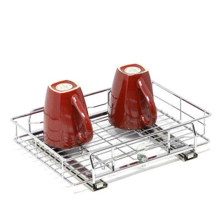 Origami 2SD-10 Kitchen Sliding Pullout Cabinet Storage Organizer, Silver, 2 Pack - VMInnovations