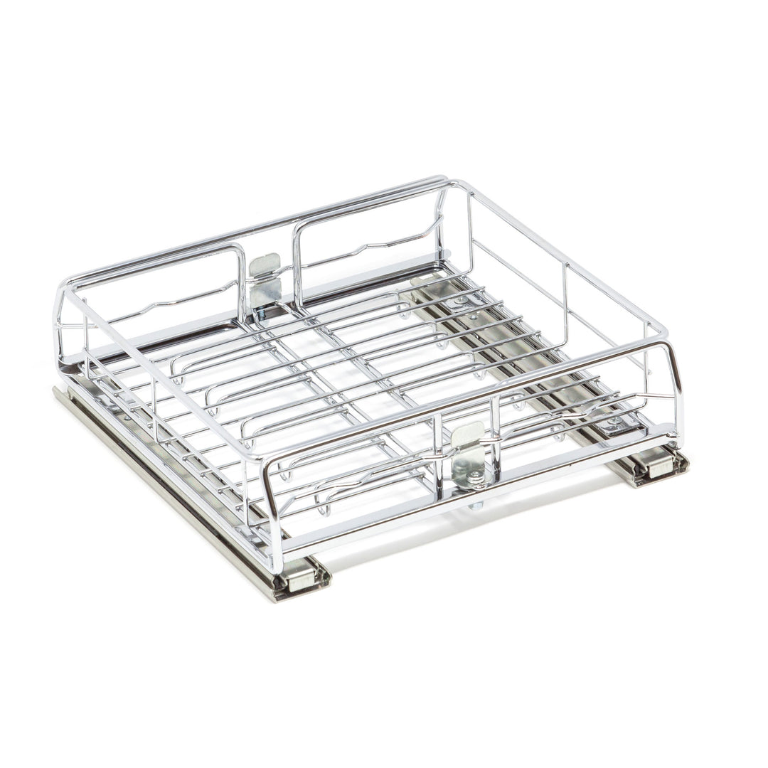 Origami 2SD-10 Kitchen Sliding Pullout Cabinet Storage Organizer, Silver, 2 Pack - VMInnovations