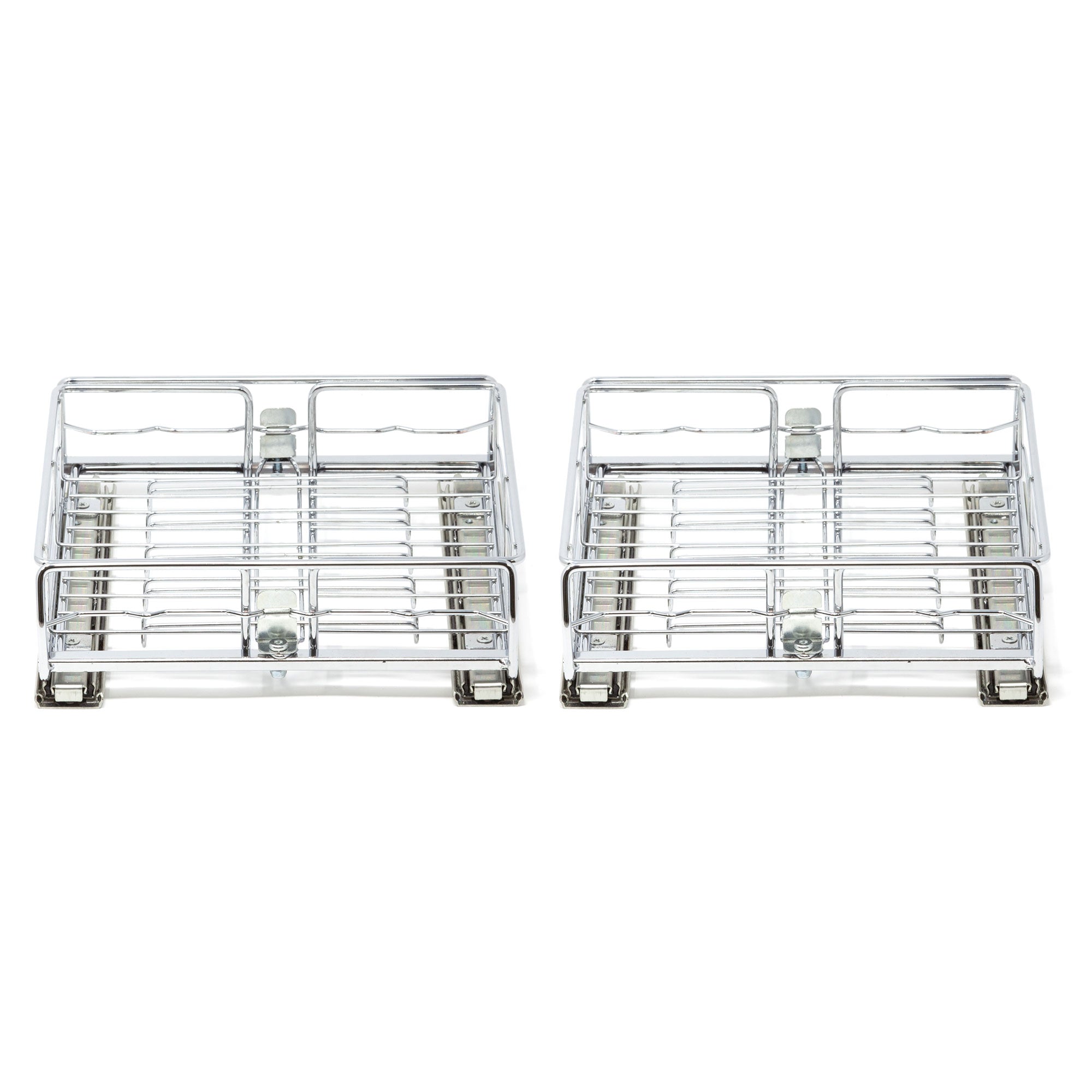 Origami Kitchen Sliding Pullout Cabinet Storage Organizer, Silver, 2PK(Open Box)