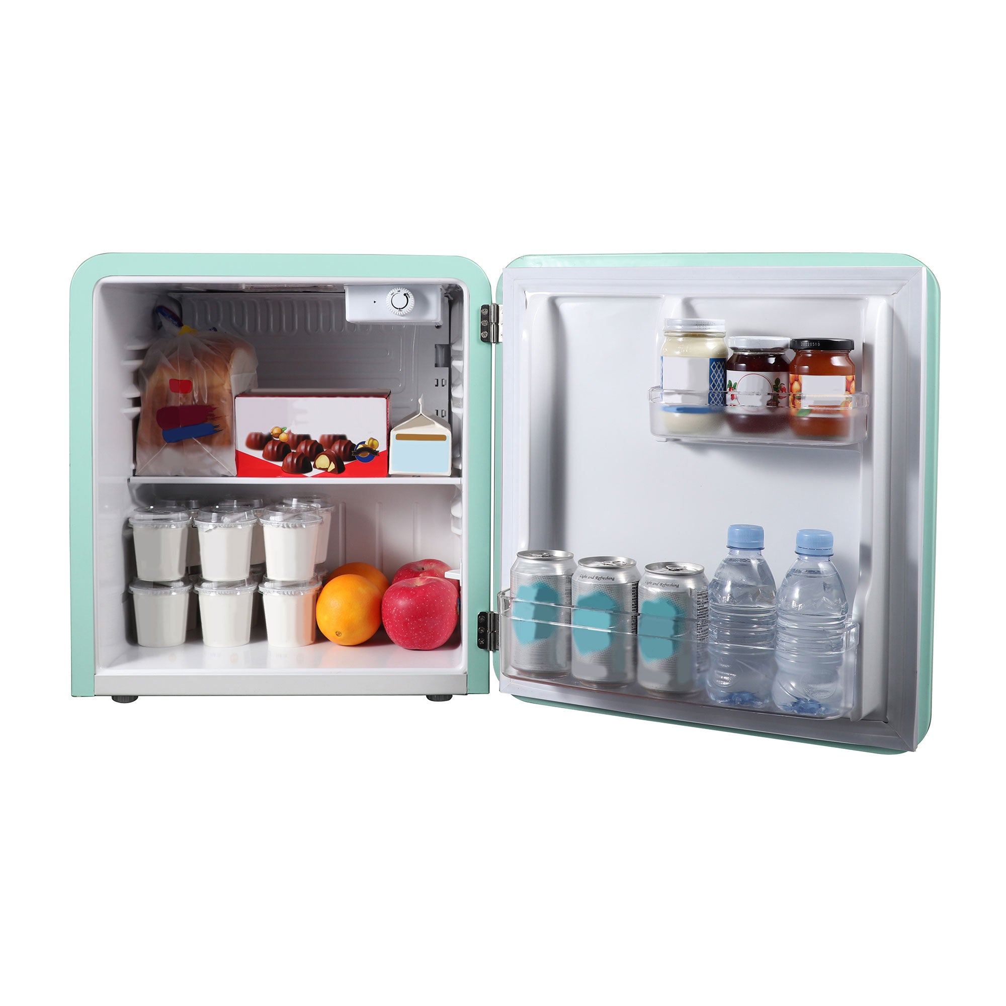 Magic Chef 1.6 Cubic Feet Mini Fridge with Interior LED Light, Mint (Open Box) - VMInnovations