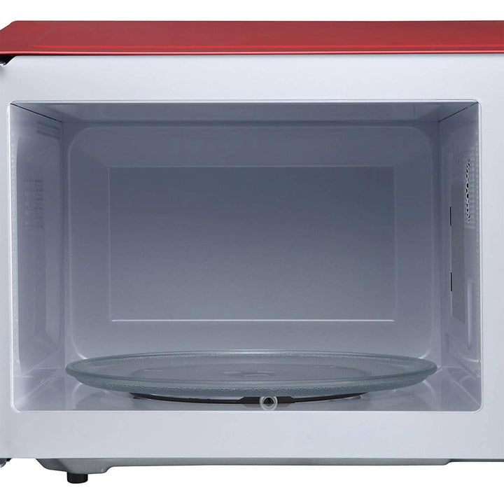 Magic Chef 0.9 Cubic Feet 900W Small Stainless Countertop Microwave Oven, Red - VMInnovations