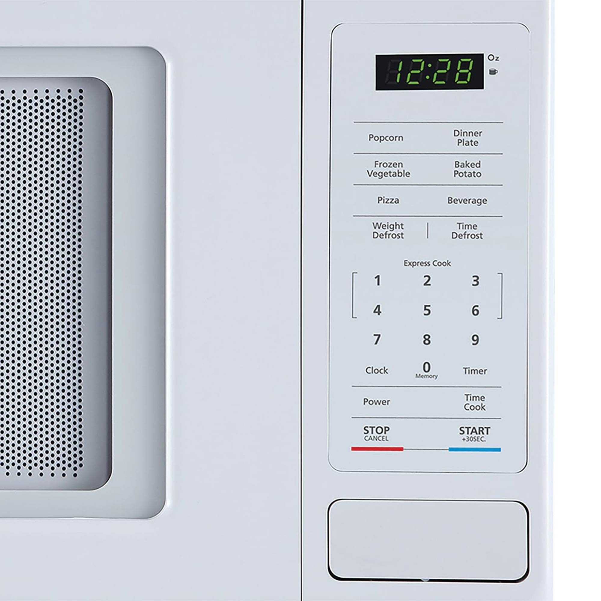 Magic Chef 0.9 Cubic Feet 900 Watt Stainless Microwave Oven, White (Open Box)