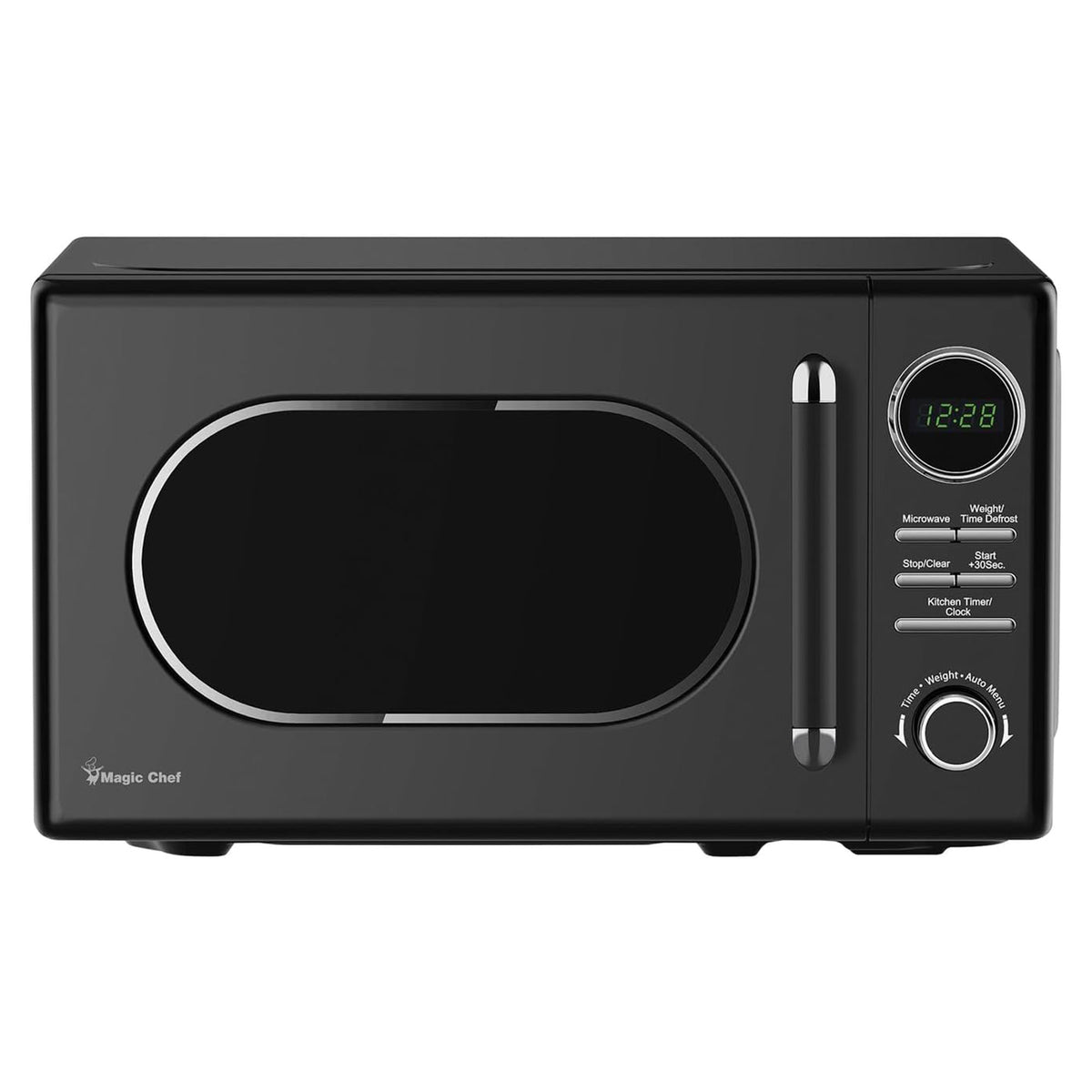 Magic Chef 0.7 Cubic Feet 700 Watt Classic Retro Microwave, Black (Open Box)
