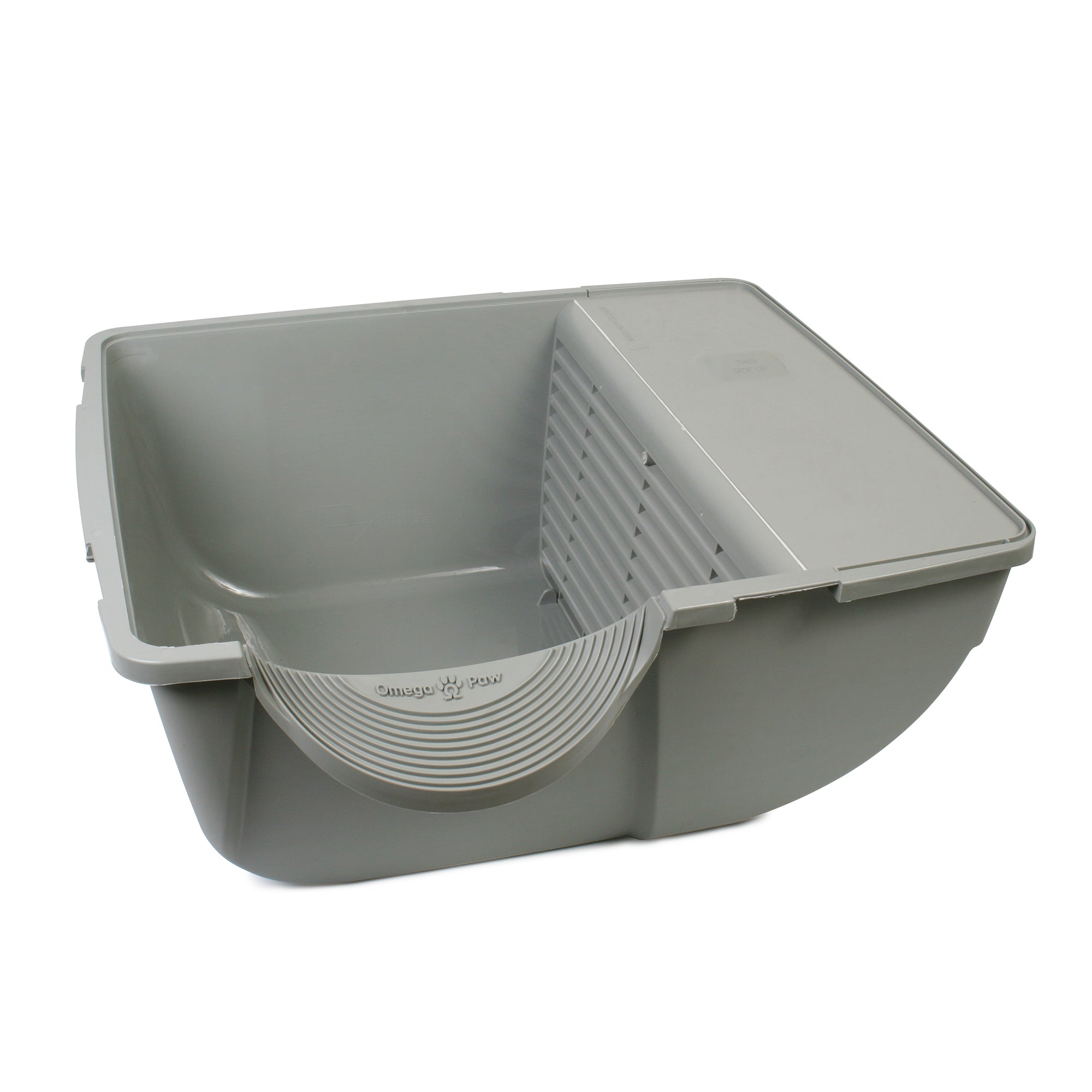 Omega Paw Roll 'n Clean Self Cleaning Cat Litter Box with Tray, Regular, Taupe - VMInnovations