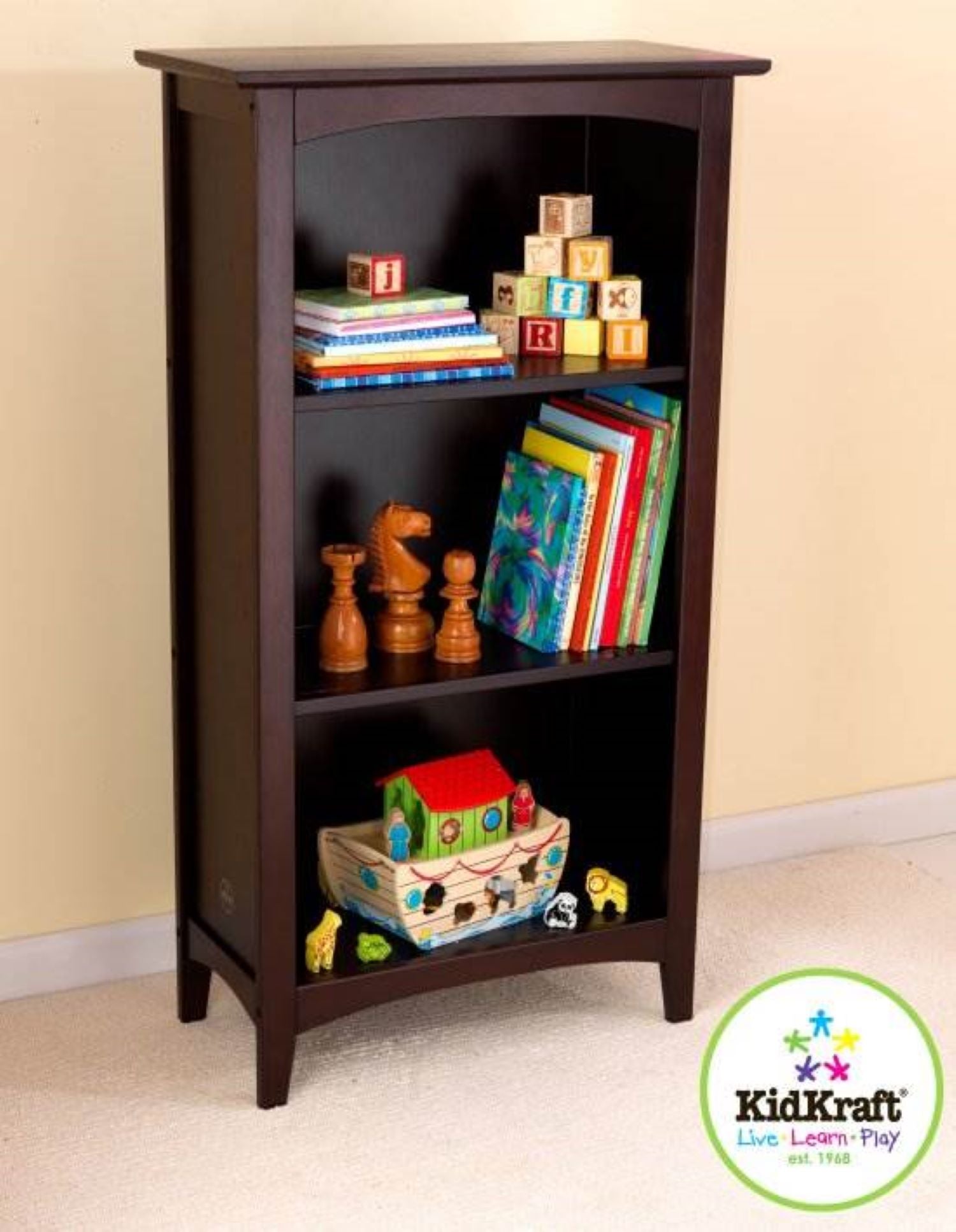 KidKraft Avalon Kids Tall Wooden Bookshelf - Espresso