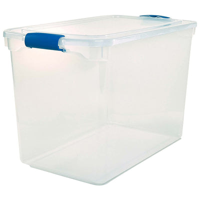 Homz 112 Quart Heavy Duty Modular Stackable Storage Containers, Clear, 4 Pack