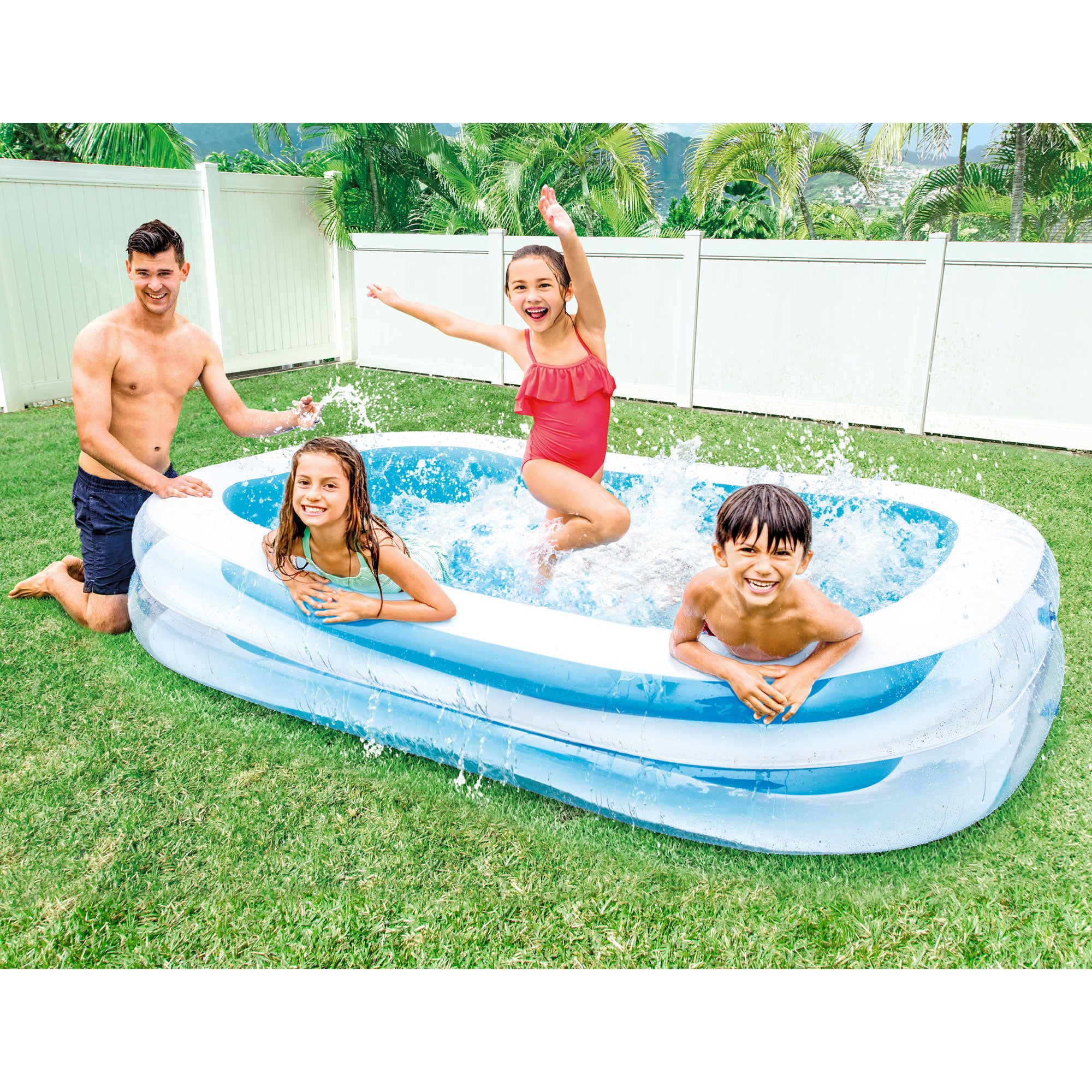Intex 8.5ft x 5.75ft x 22in 198 Gallon Inflatable Family Pool(Open Box) (3 Pack) - VMInnovations