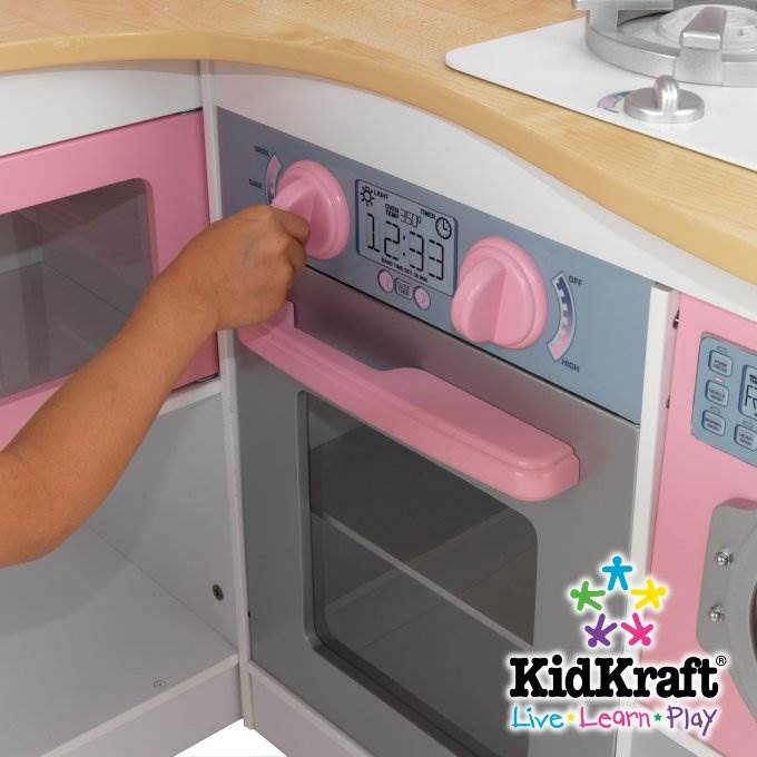 KidKraft Grand Gourmet Deluxe Corner Play Kitchen & Deluxe Cookware Set