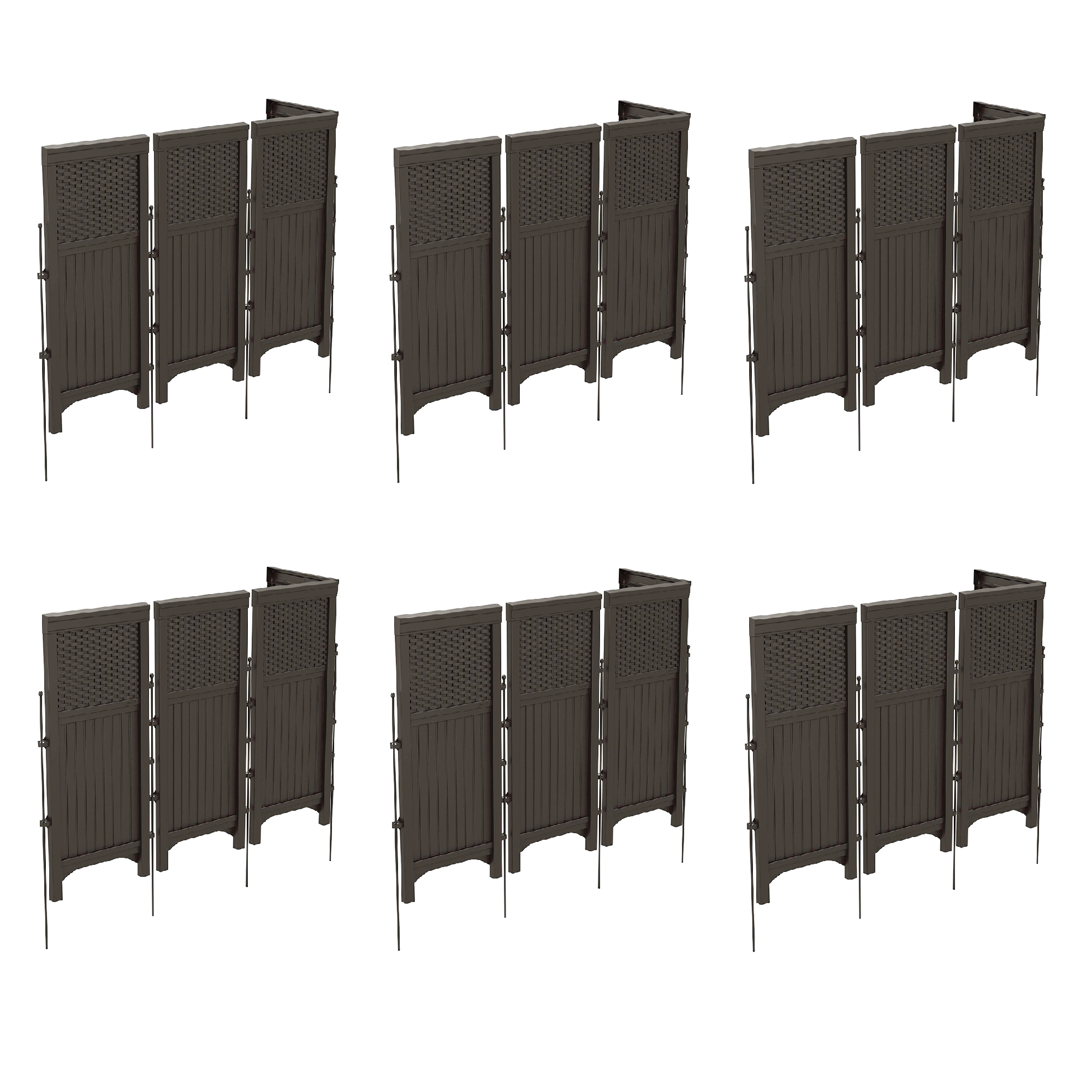 Suncast FSW4423 Outdoor Garden/Yard 4 Panel Screen Enclosure Gate Fence (6 Pack)