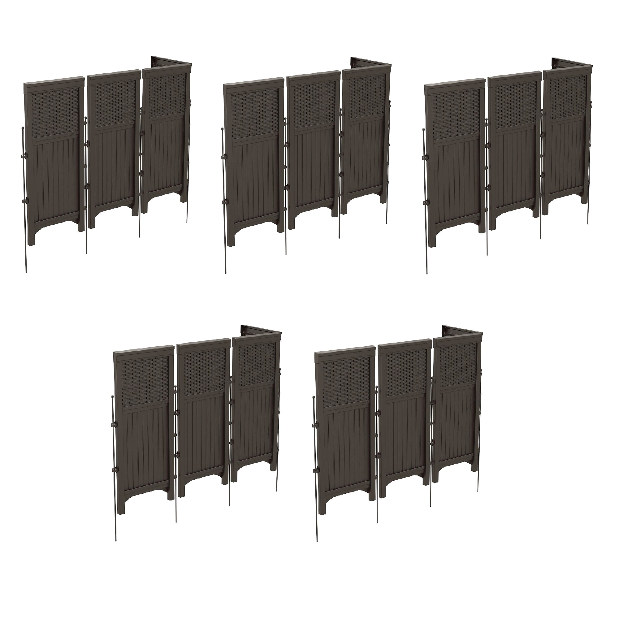 Suncast FSW4423 Backyard and Patio Rust-Resistant Screen Fence, Java (5 Pack)
