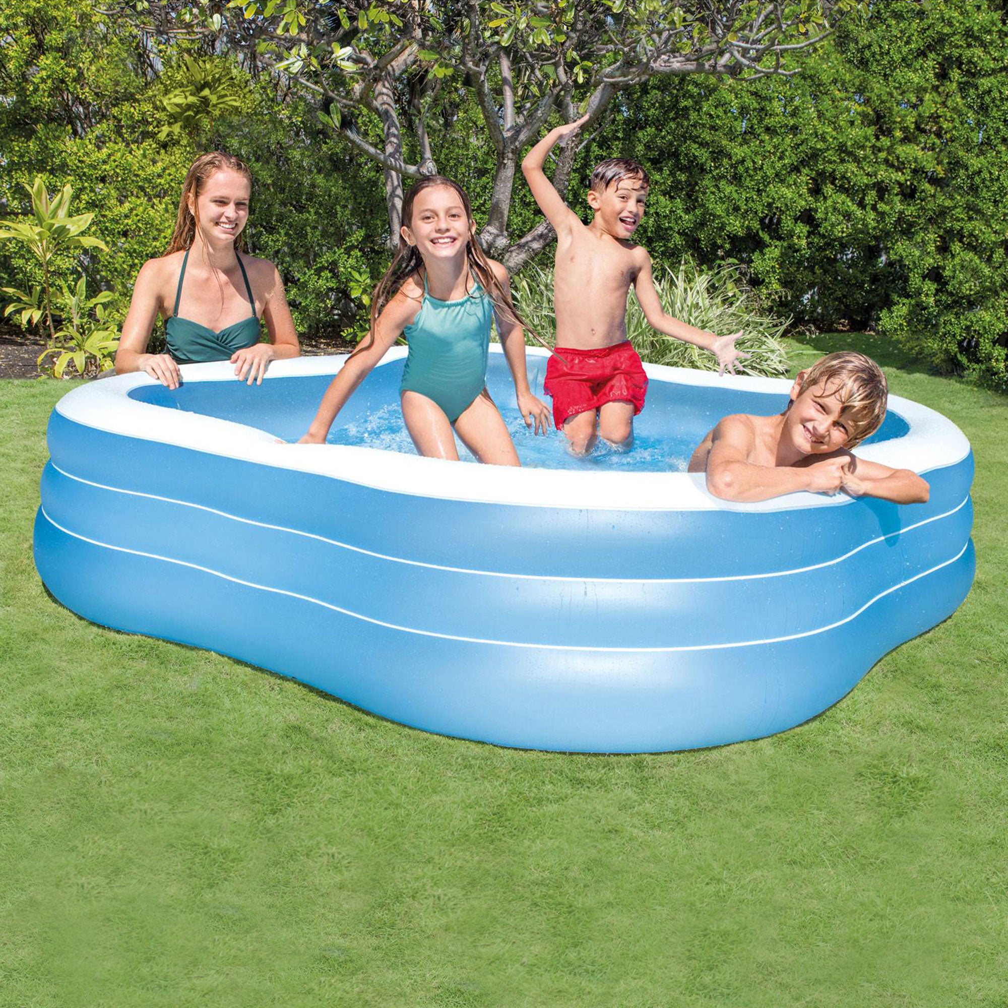 Intex Swim Center 90" x 90" x 2" Inflatable Backyard Swimming Pool (Open Box) - VMInnovations