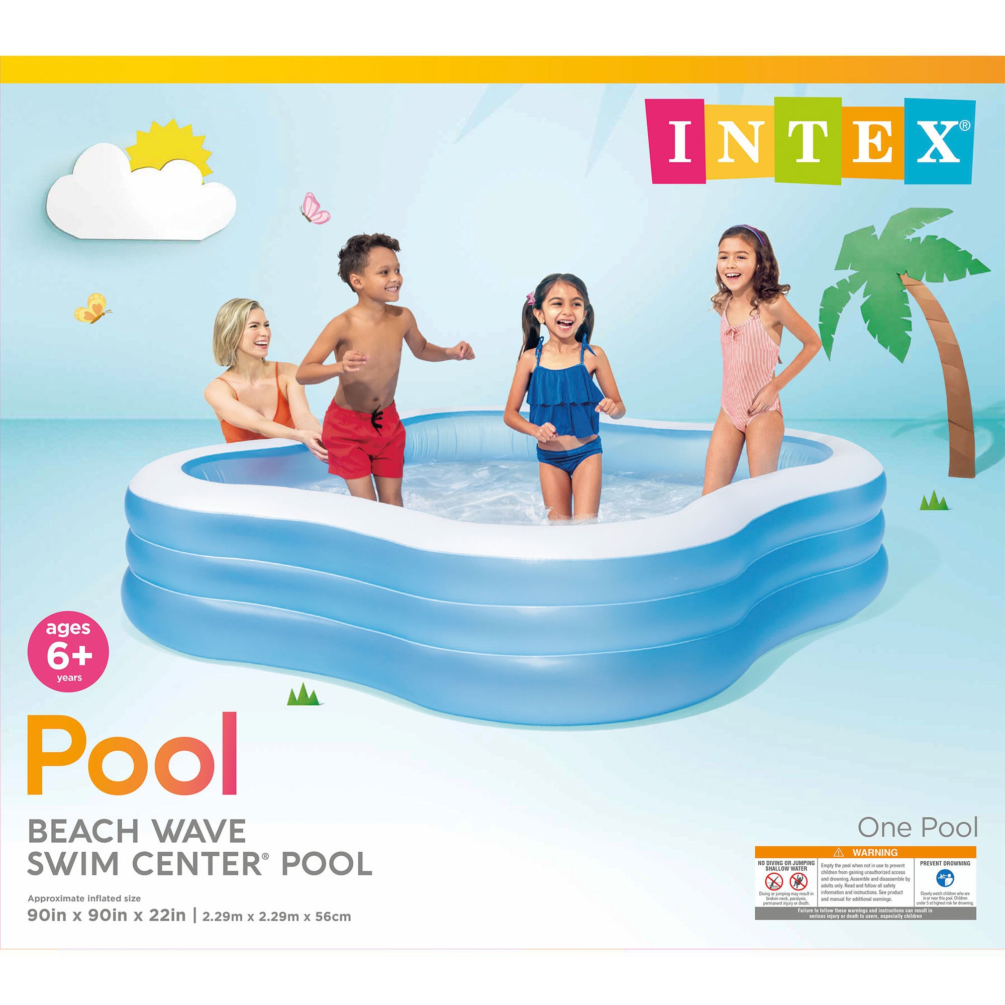 Intex Swim Center 90in x 90in x 2in Inflatable Play Kids Pool (For Parts)