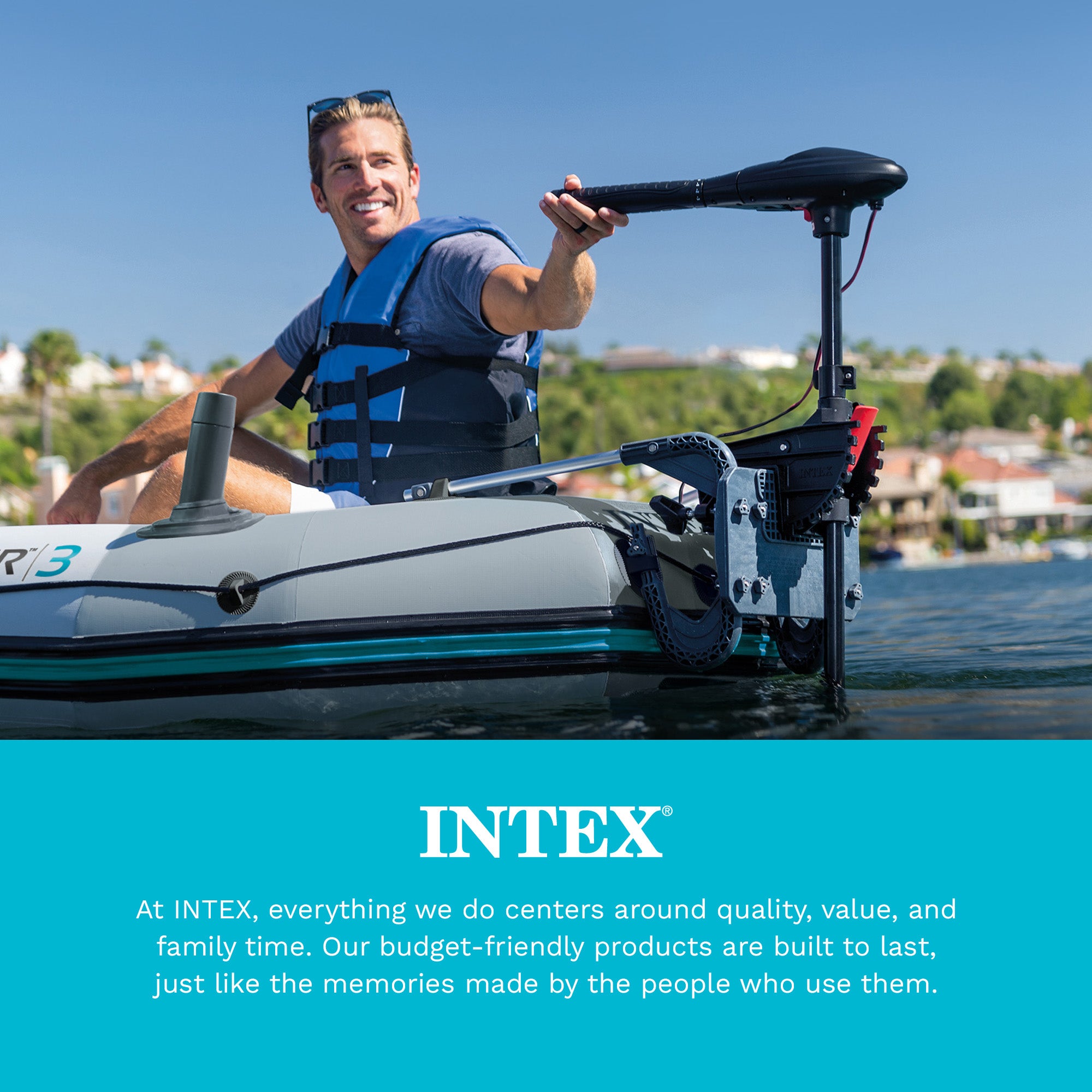 Intex Composite Motor Mount w/ Aluminum Supports for Inflatable Boat or Raft