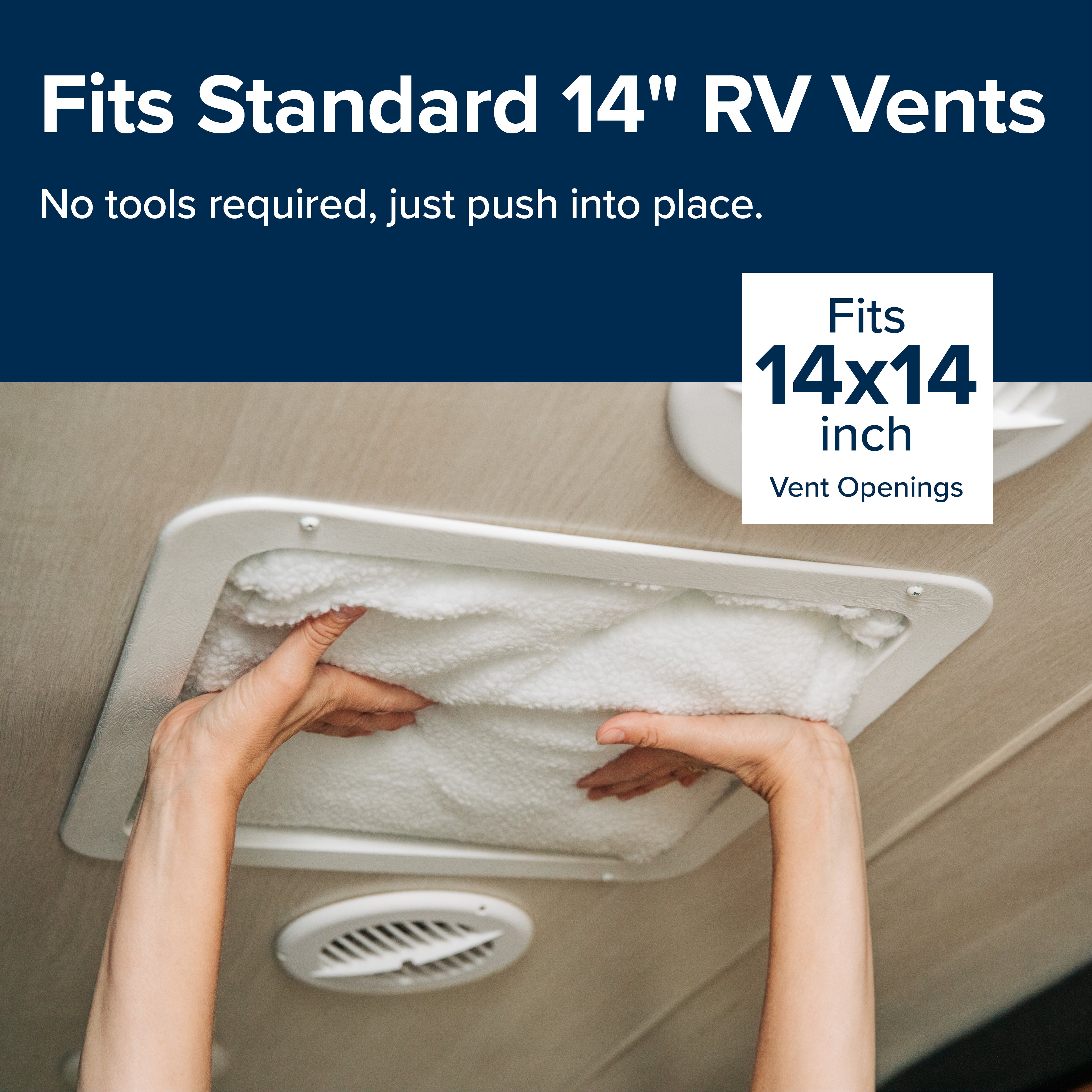 Camco 14” RV Vent Insulator Cover for Roof, Skylight, Reflective Surface, White