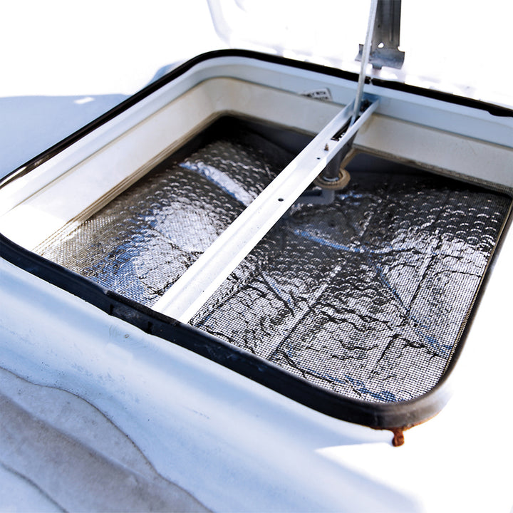 Camco 14” RV Vent Insulator Cover for Roof, Skylight, Reflective Surface, White - VMInnovations