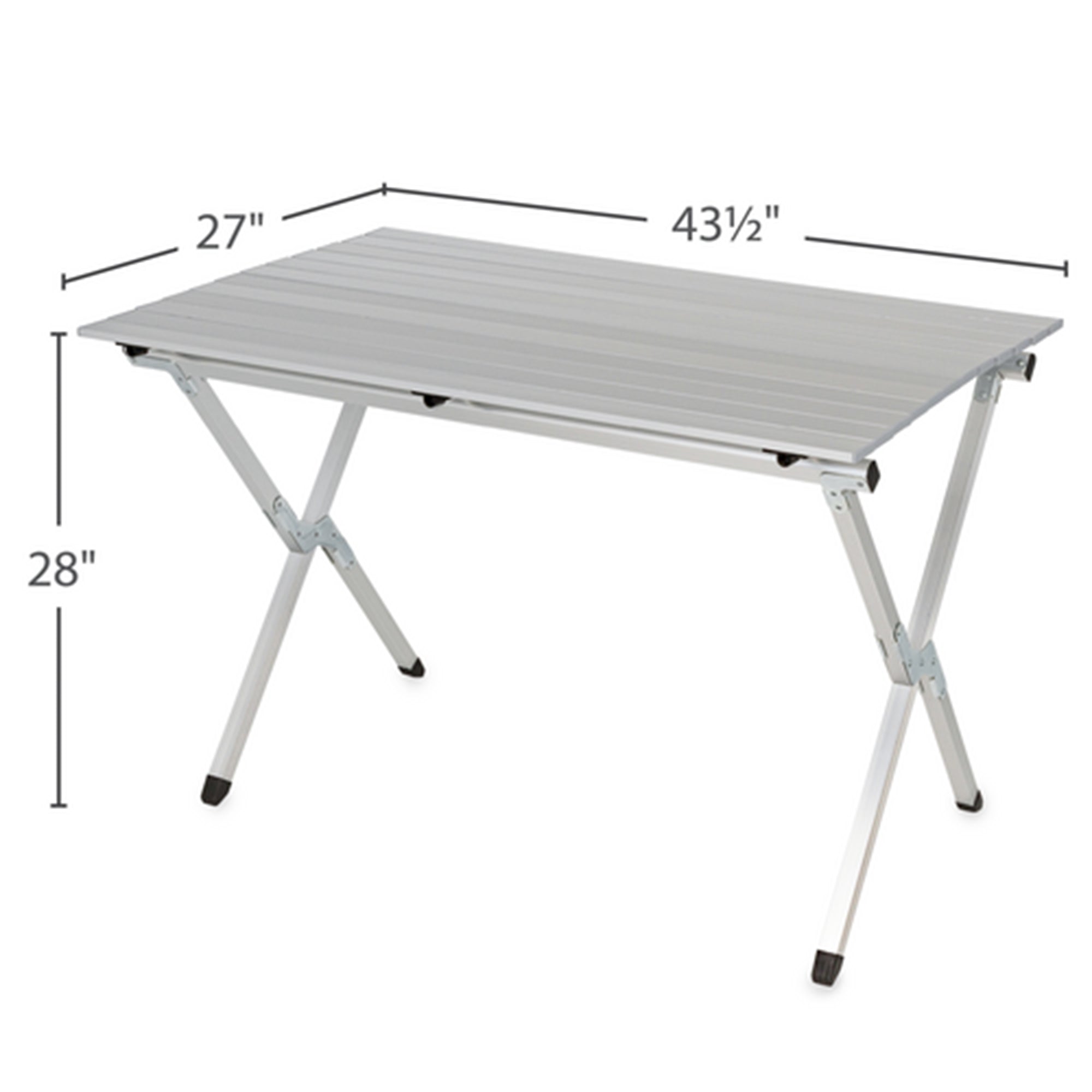Camco Aluminum Roll-Up Table w/ Carrying Bag for Outdoor Use, Seats 4-6, Silver - VMInnovations
