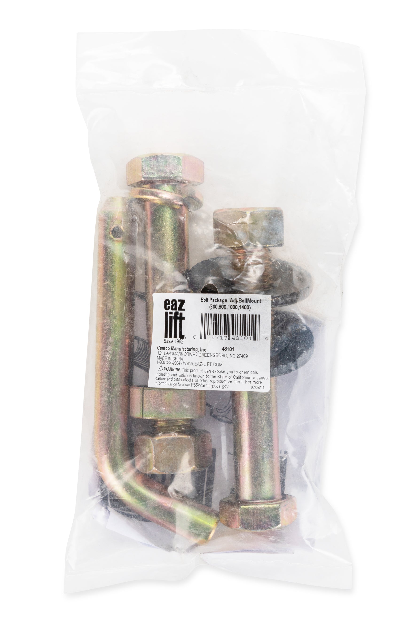 EAZ Lift Accessories Bolt Package Replacement for Adjustable Ball Mount, 48101 - VMInnovations