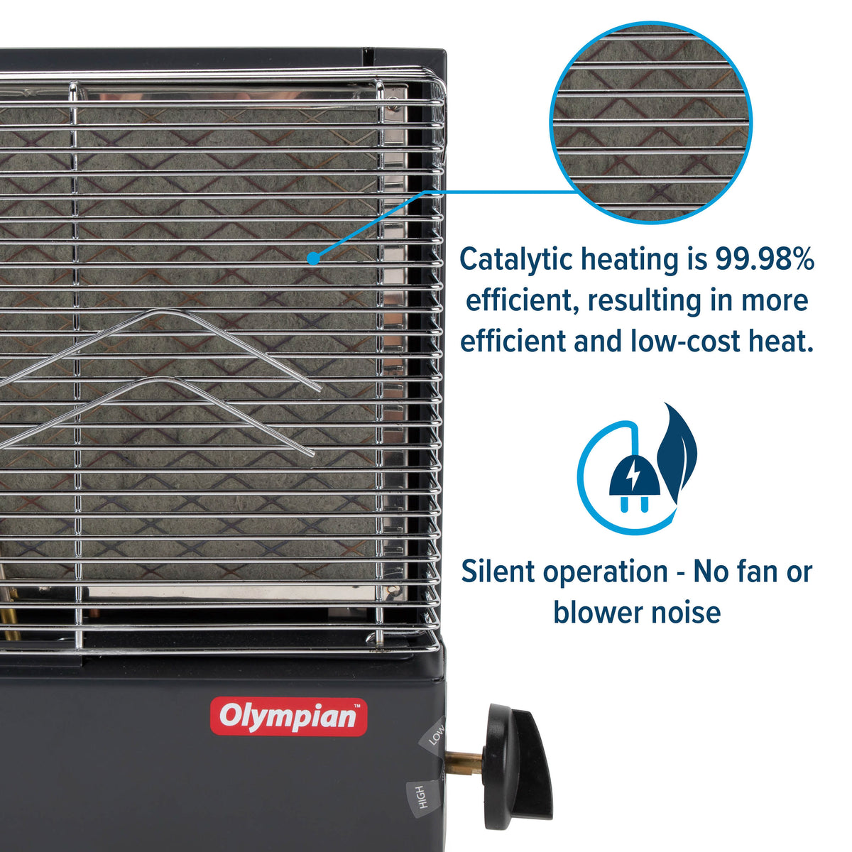 Camco Olympian Wave-3 Portable Catalytic Safety Heater for RV Use, 3,000 BTU