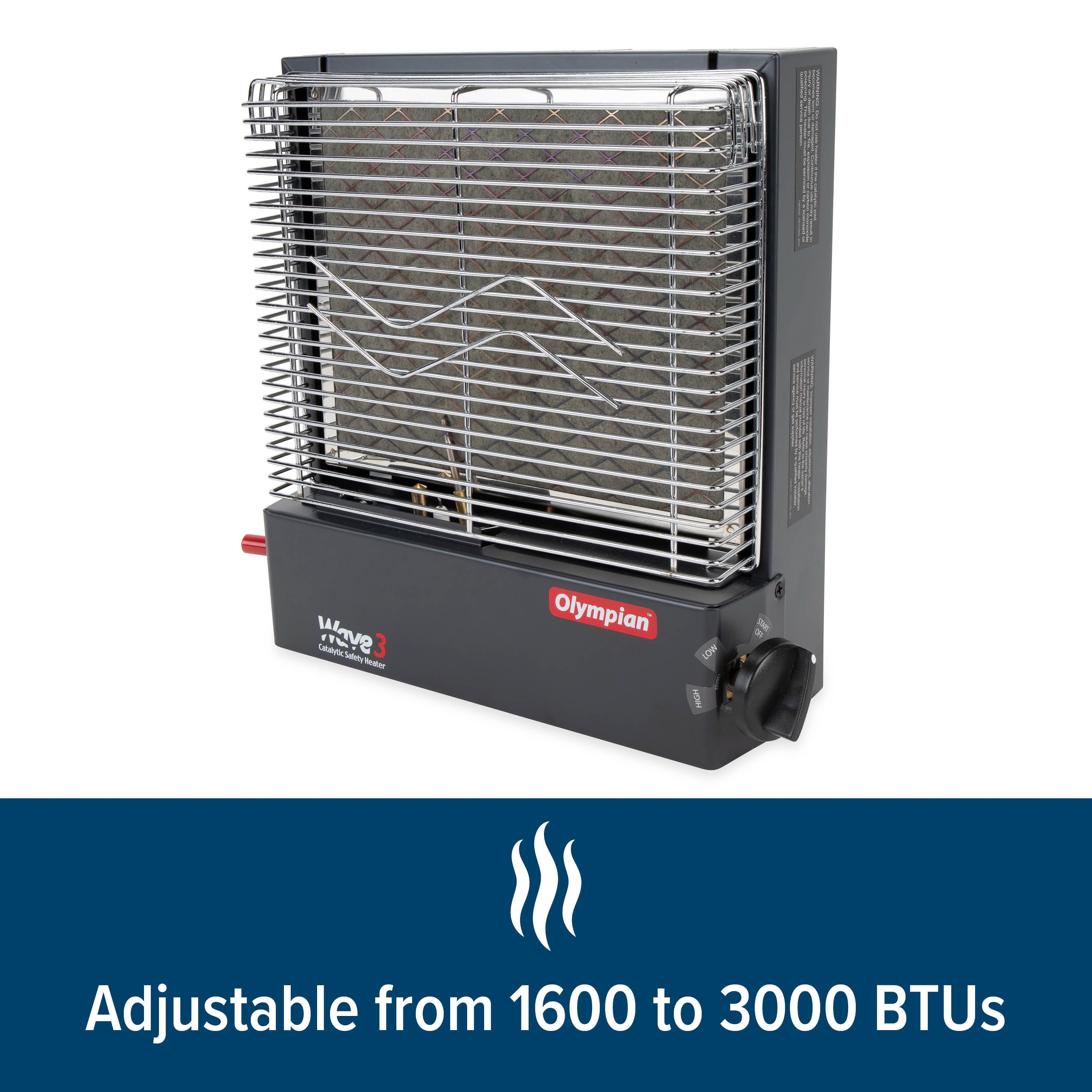 Camco Olympian Wave-3 Portable Catalytic Safety Heater for RV Use, 3,000 BTU - VMInnovations