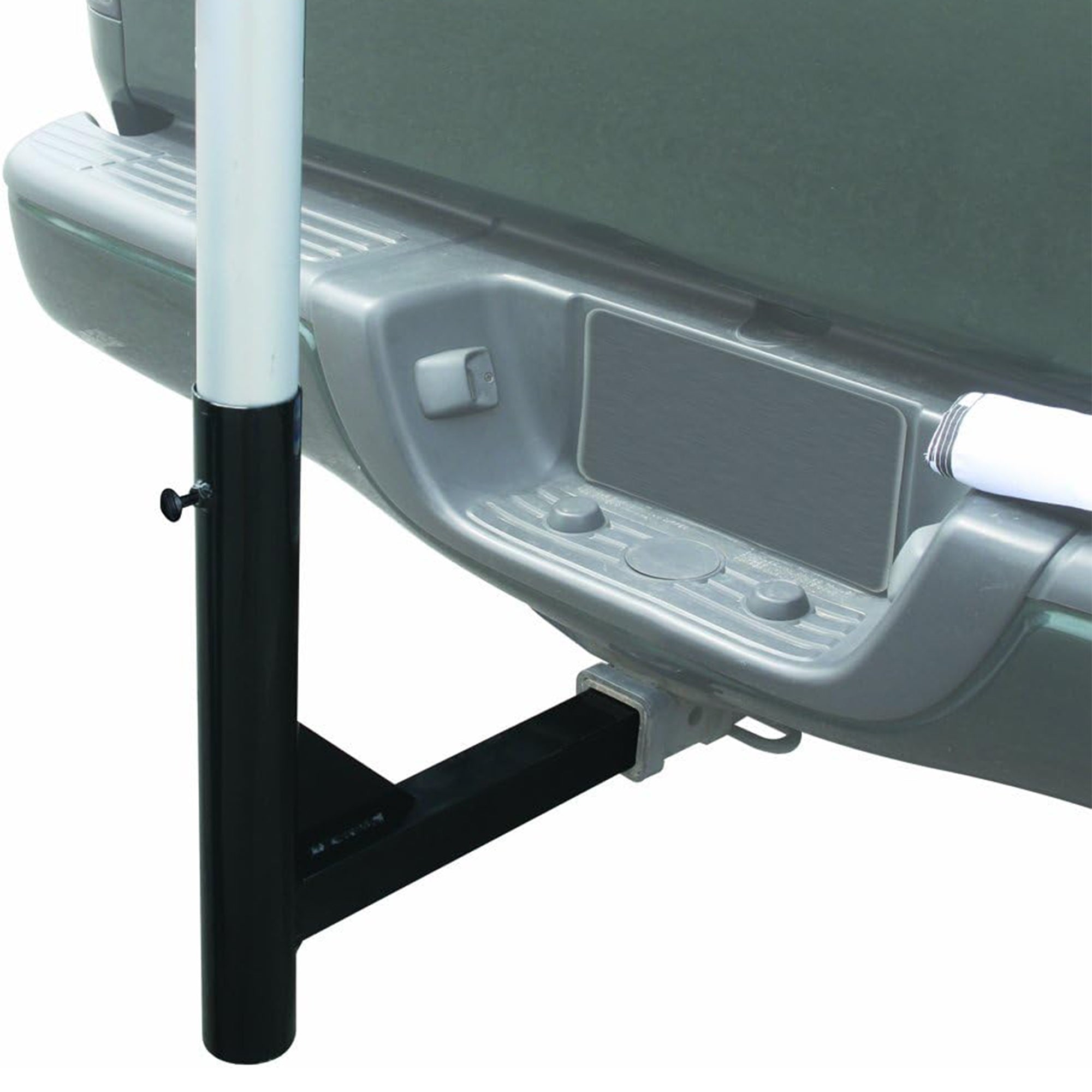 Camco Camper RV Hitch Mount Flagpole Holder for 2 Inch Trailer Receiver, Black - VMInnovations