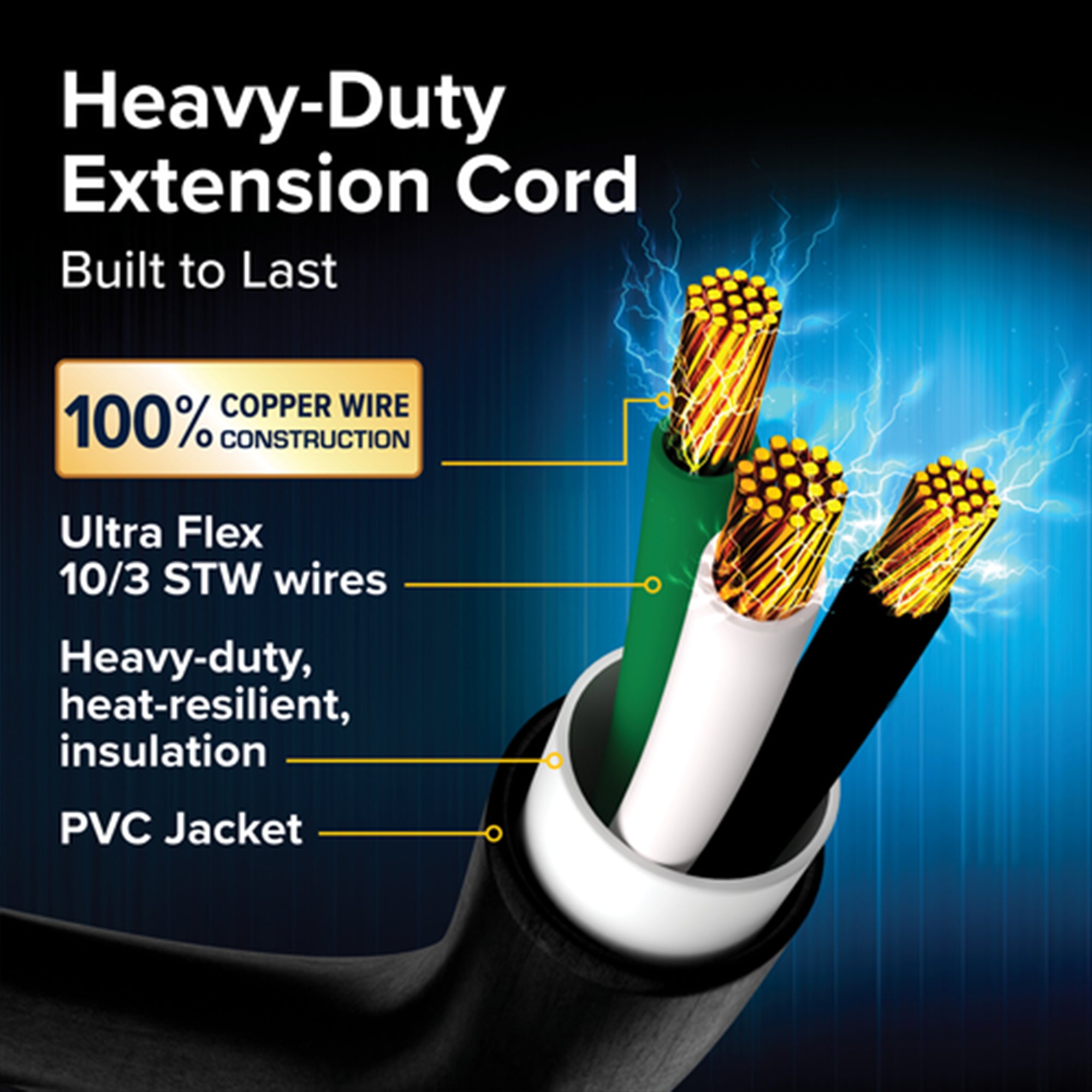 Camco PowerGrip 50 Ft 30 Amp RV Extension Cord Locking Connector 10 Gauge - VMInnovations