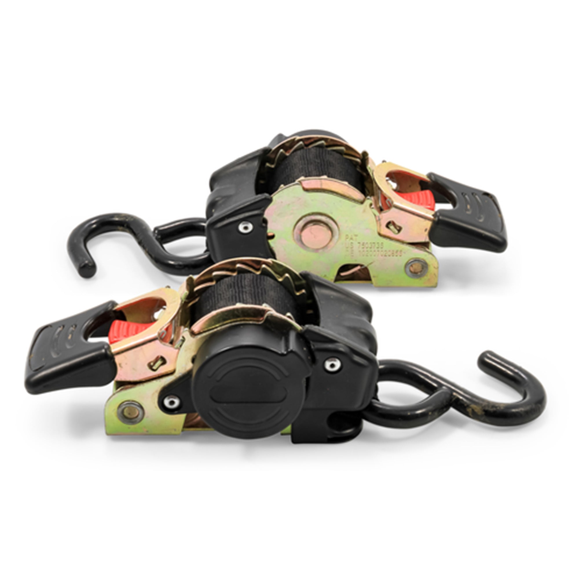 Camco Retractable Transom Tie Down Straps, 1" x 5.5' Boat Trailer Straps, Black - VMInnovations