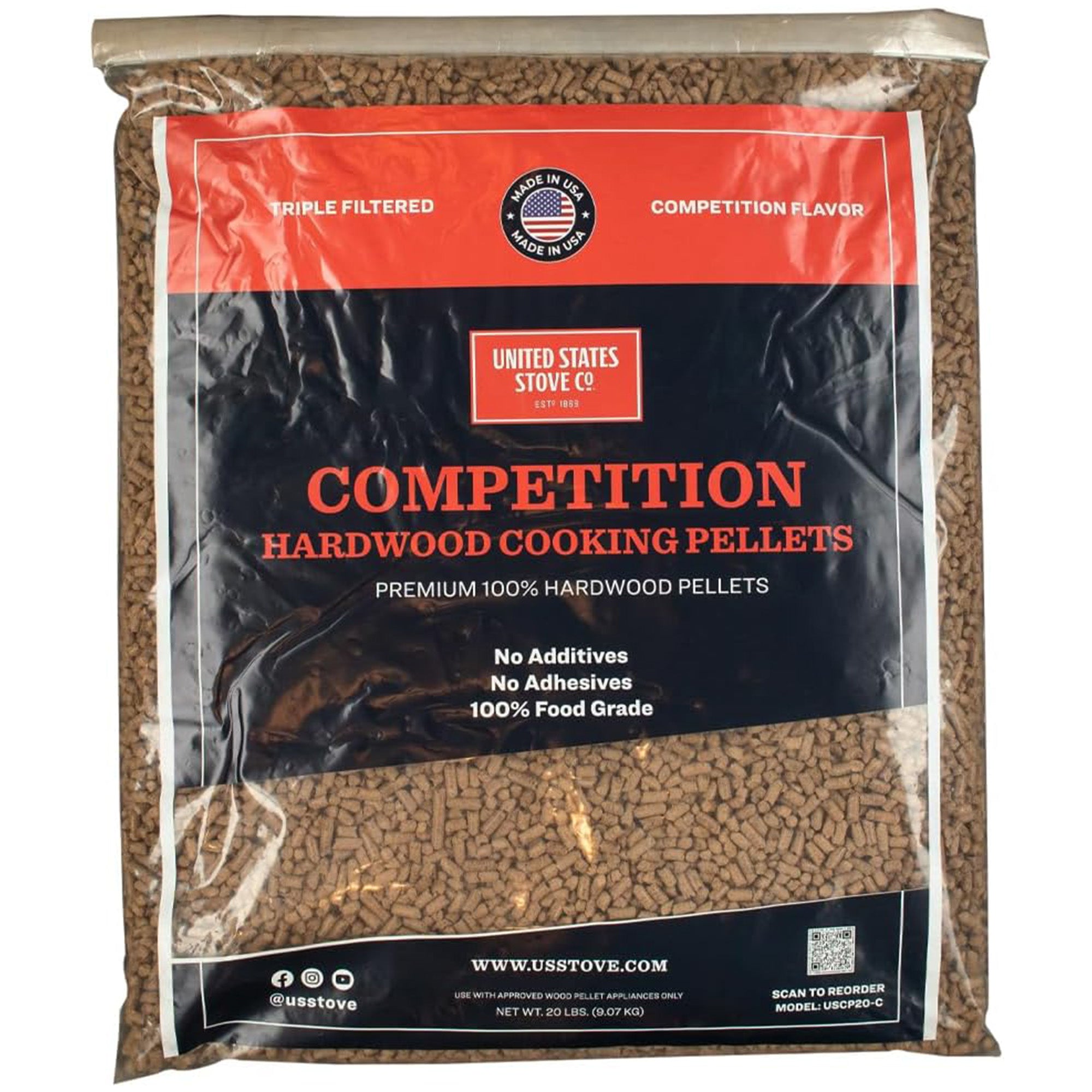 U.S. Stove Company Competition Cooking Pellets, Hardwood BBQ Blend, 20 Lb Bag - VMInnovations