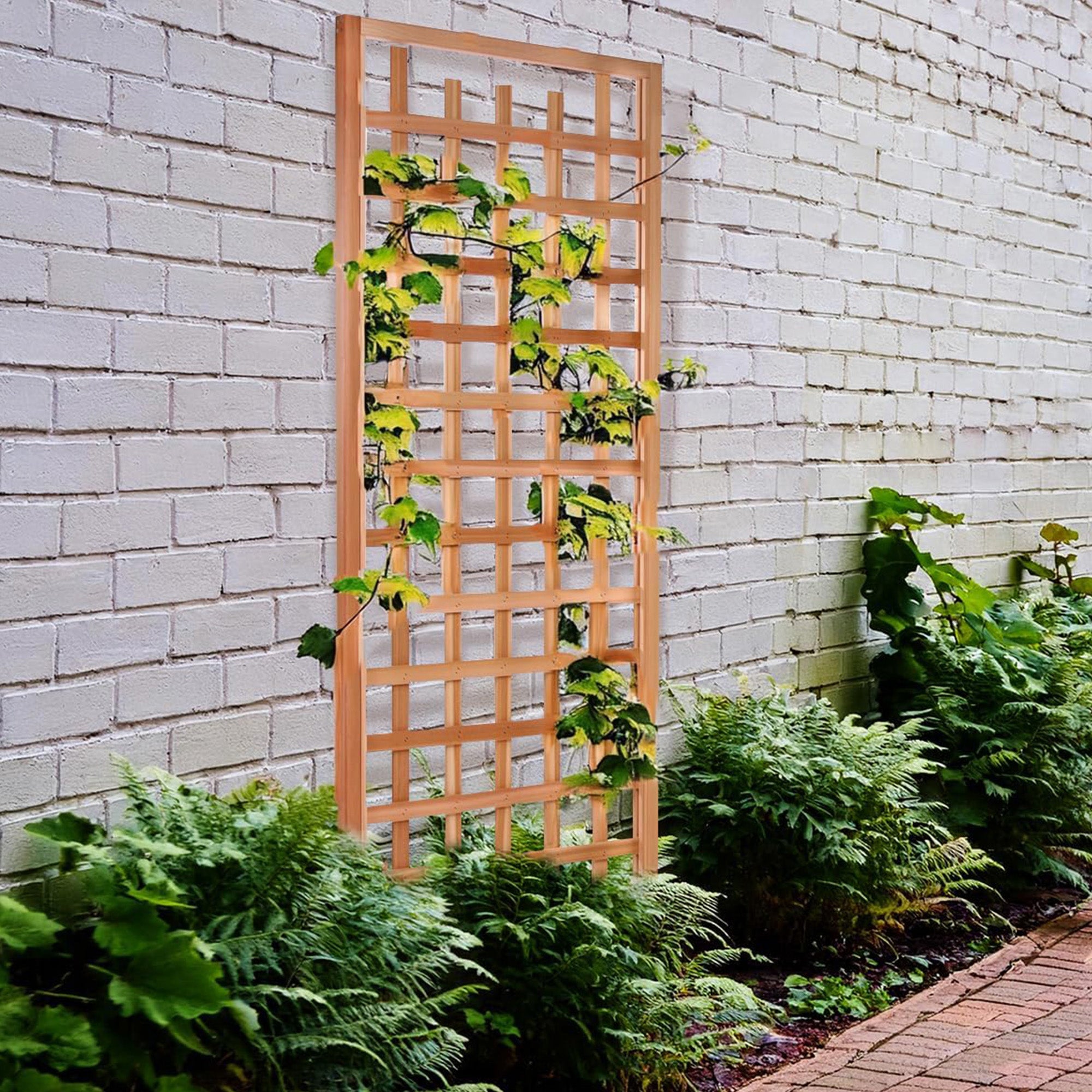 All Things Cedar 84"x33" Outdoor Single Trellis Handcrafted for Climbing Plants - VMInnovations