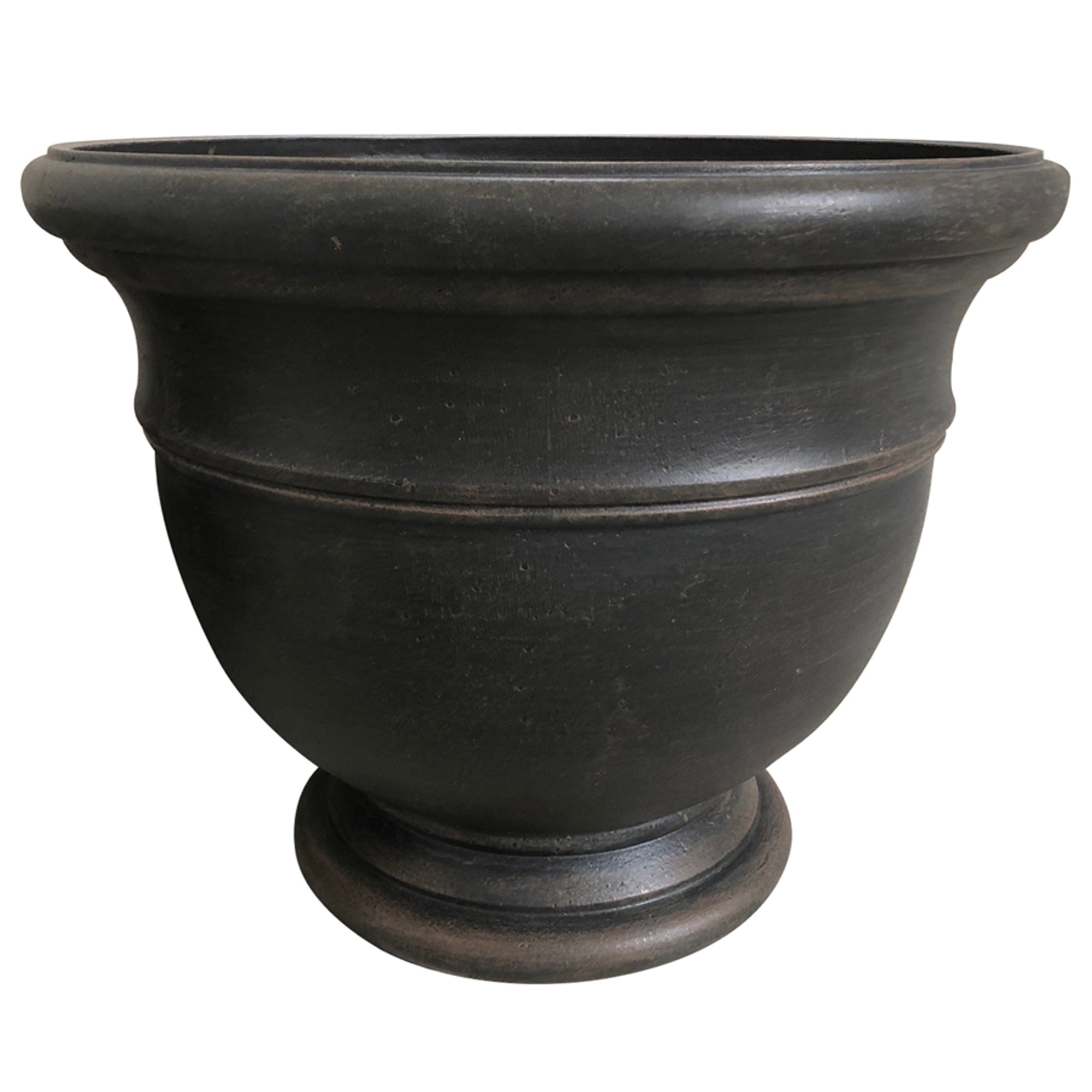 Southern Patio Jean Pierre 15" Planter with Ceramic and Resin Composite, Brown