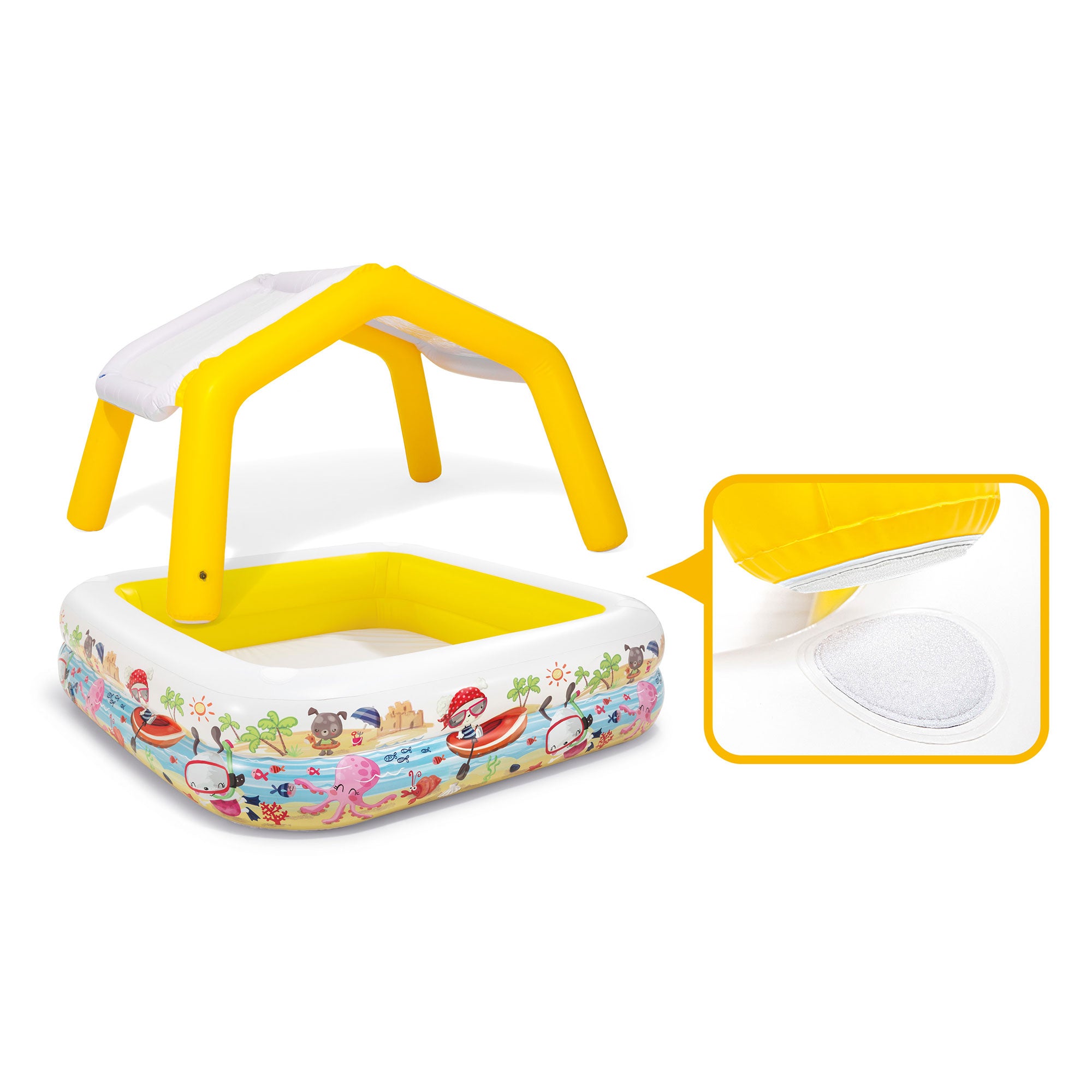 Intex Inflatable Sun Shade Kiddie Pool and Multi-Colored Fun Ballz, 100 Pack