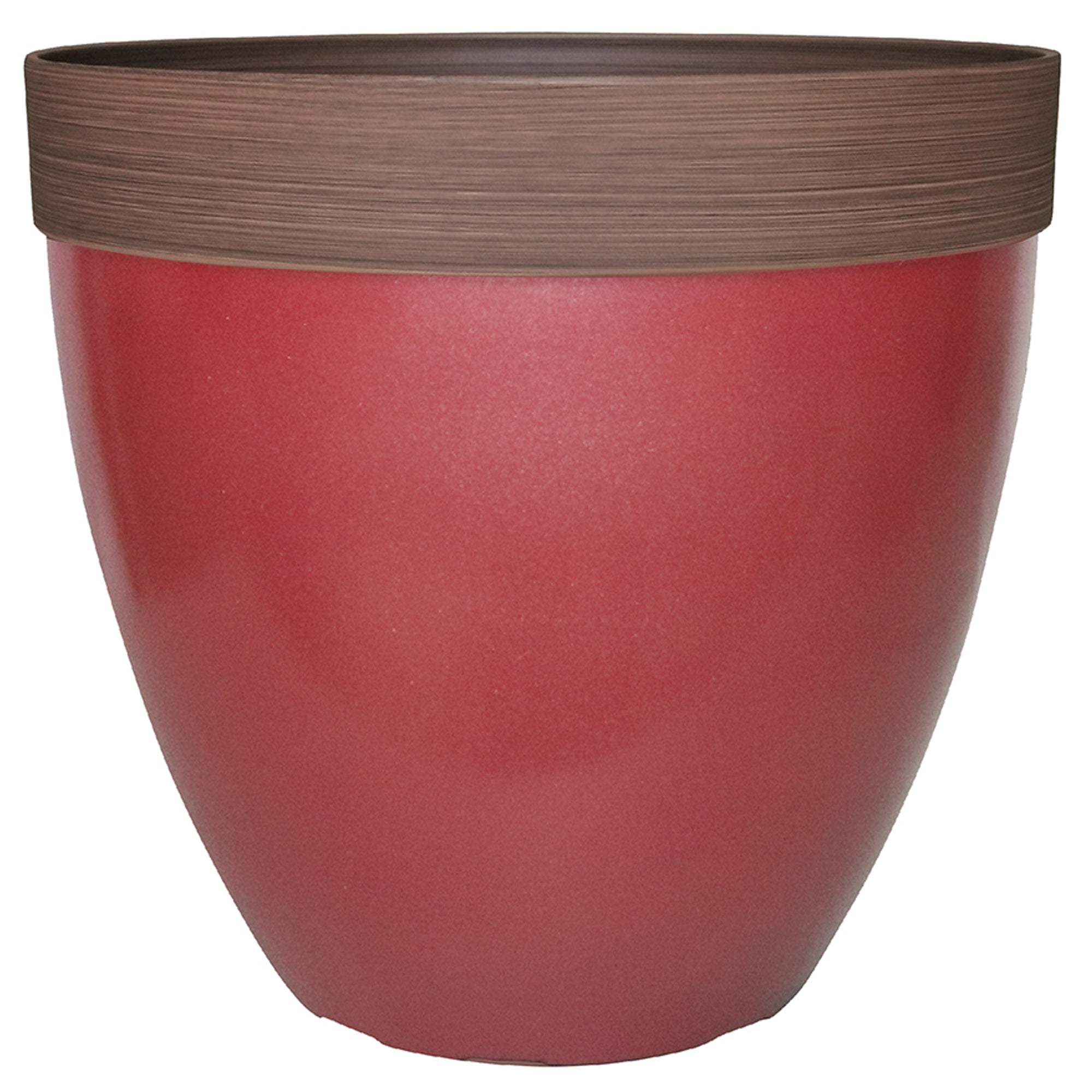 Southern Patio 15-Inch Hornsby Resin Planter with Drainage Hole and Plug, Red
