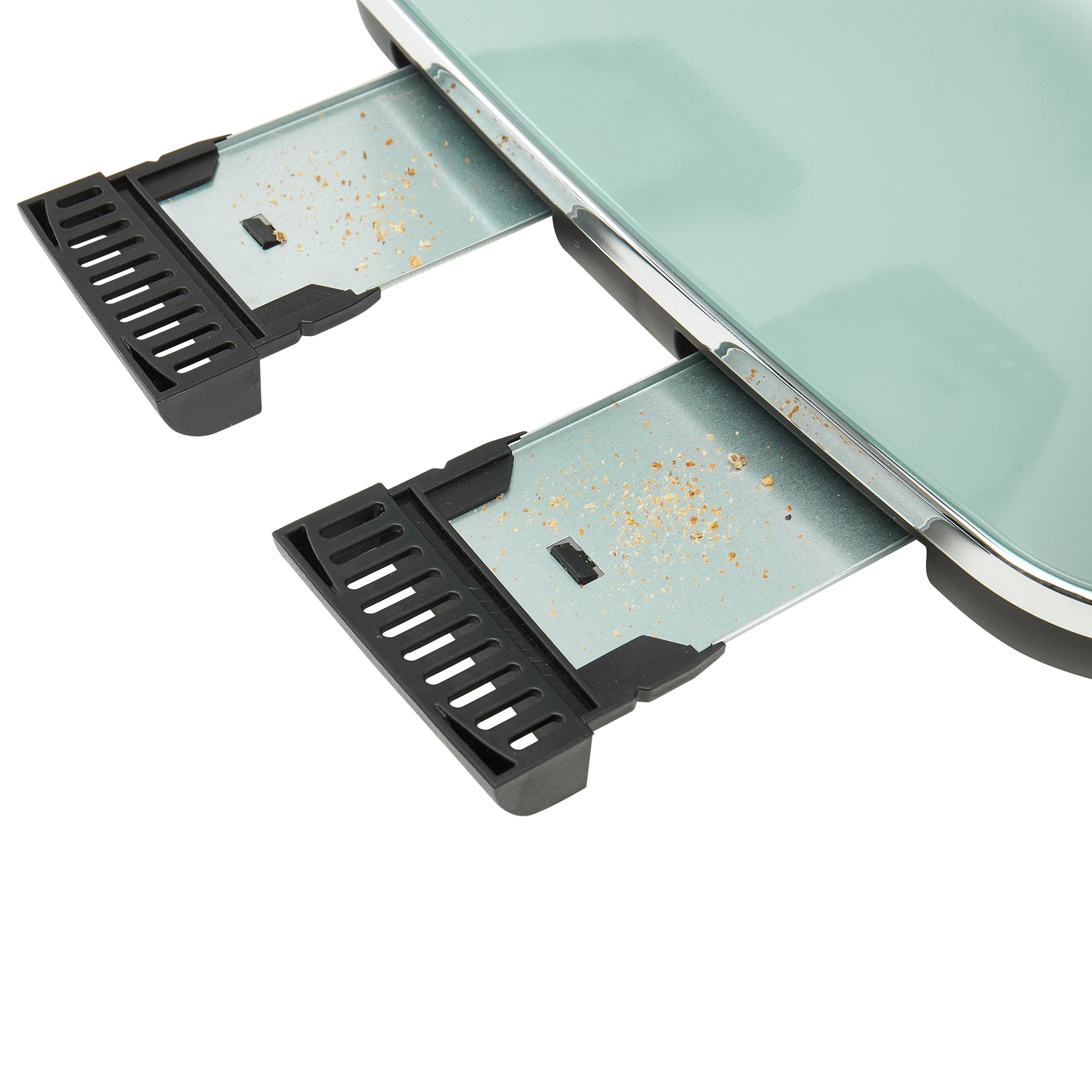 Haden 4 Slice Extra Wide Slot Stainless Steel Toaster w/Tray, Sage (Open Box) - VMInnovations