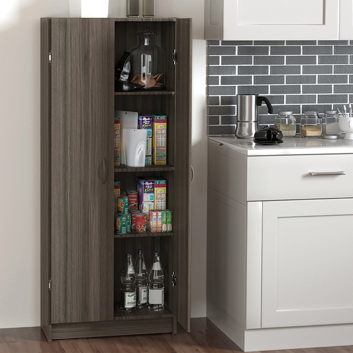 ClosetMaid Pantry Cabinet Cupboard w/Adjustable Shelves for Kitchen (Open Box) - VMInnovations