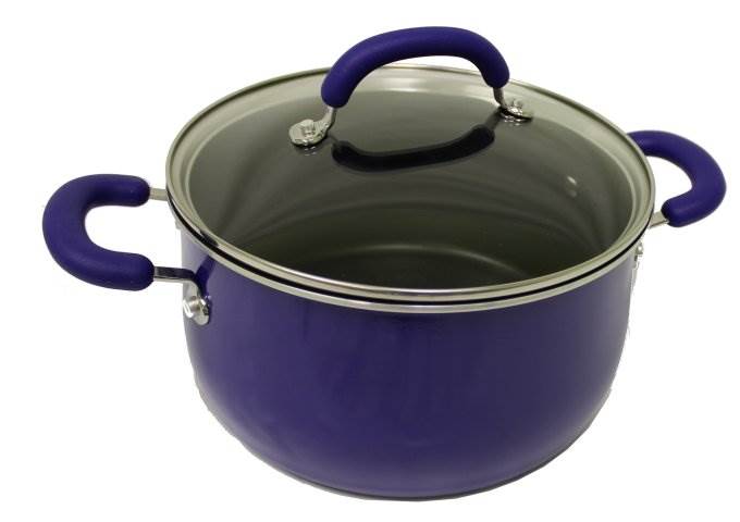 Rachael Ray 10-Piece Porcelain Enamel Cookware Set Nonstick Pots Pans - Blue