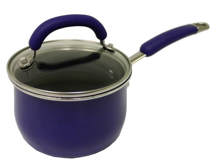 Rachael Ray 10-Piece Porcelain Enamel Cookware Set Nonstick Pots Pans - Blue