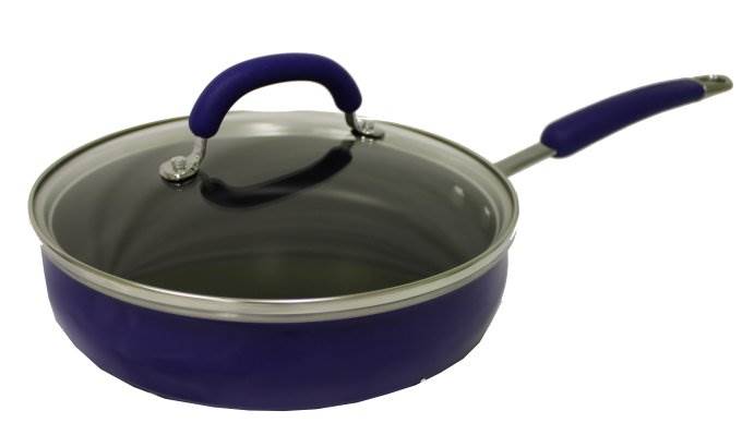 Rachael Ray 10-Piece Porcelain Enamel Cookware Set Nonstick Pots Pans - Blue