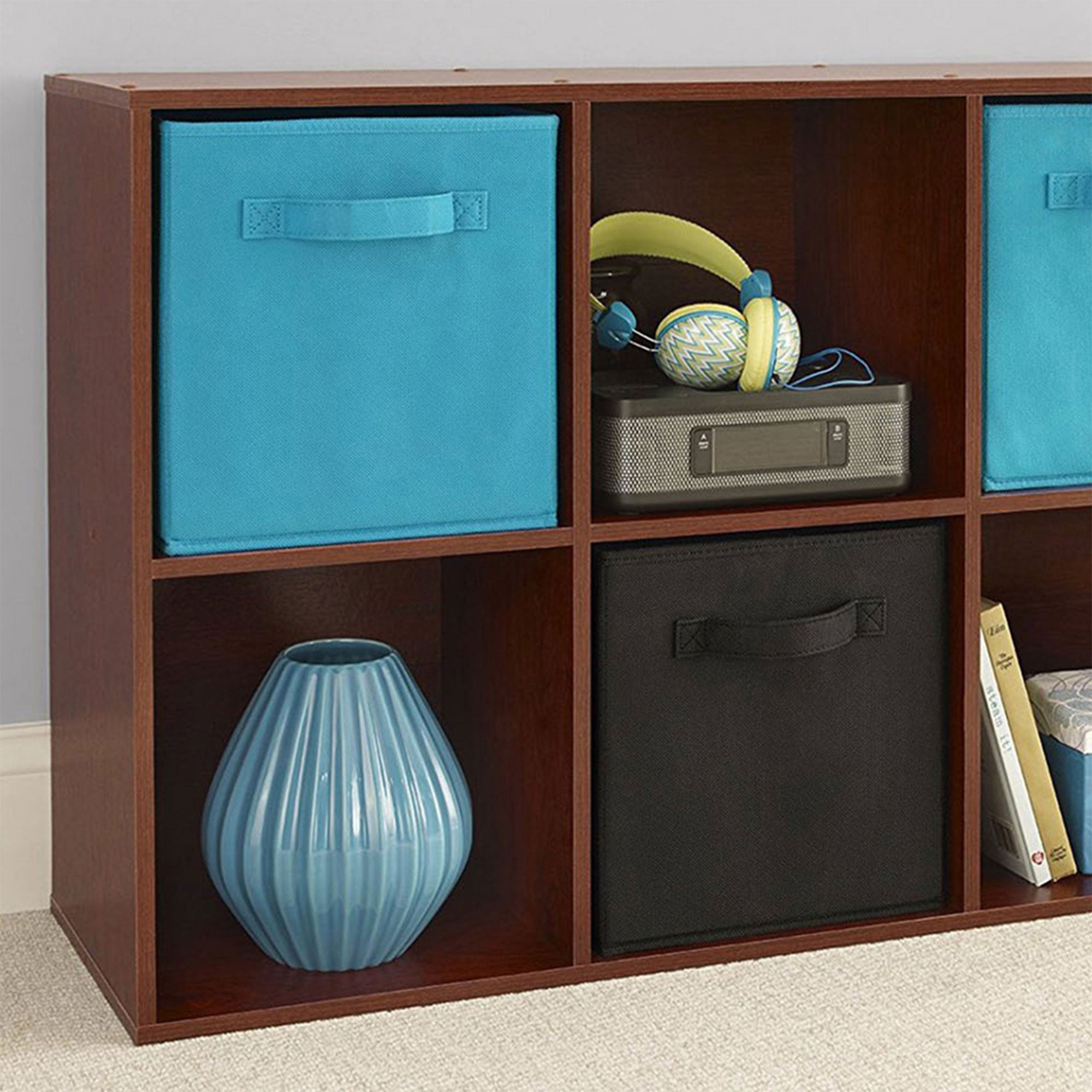 ClosetMaid Cubeicals Fabric Drawer, Open Storage Organizing Bin, Black (2 Pack) - VMInnovations