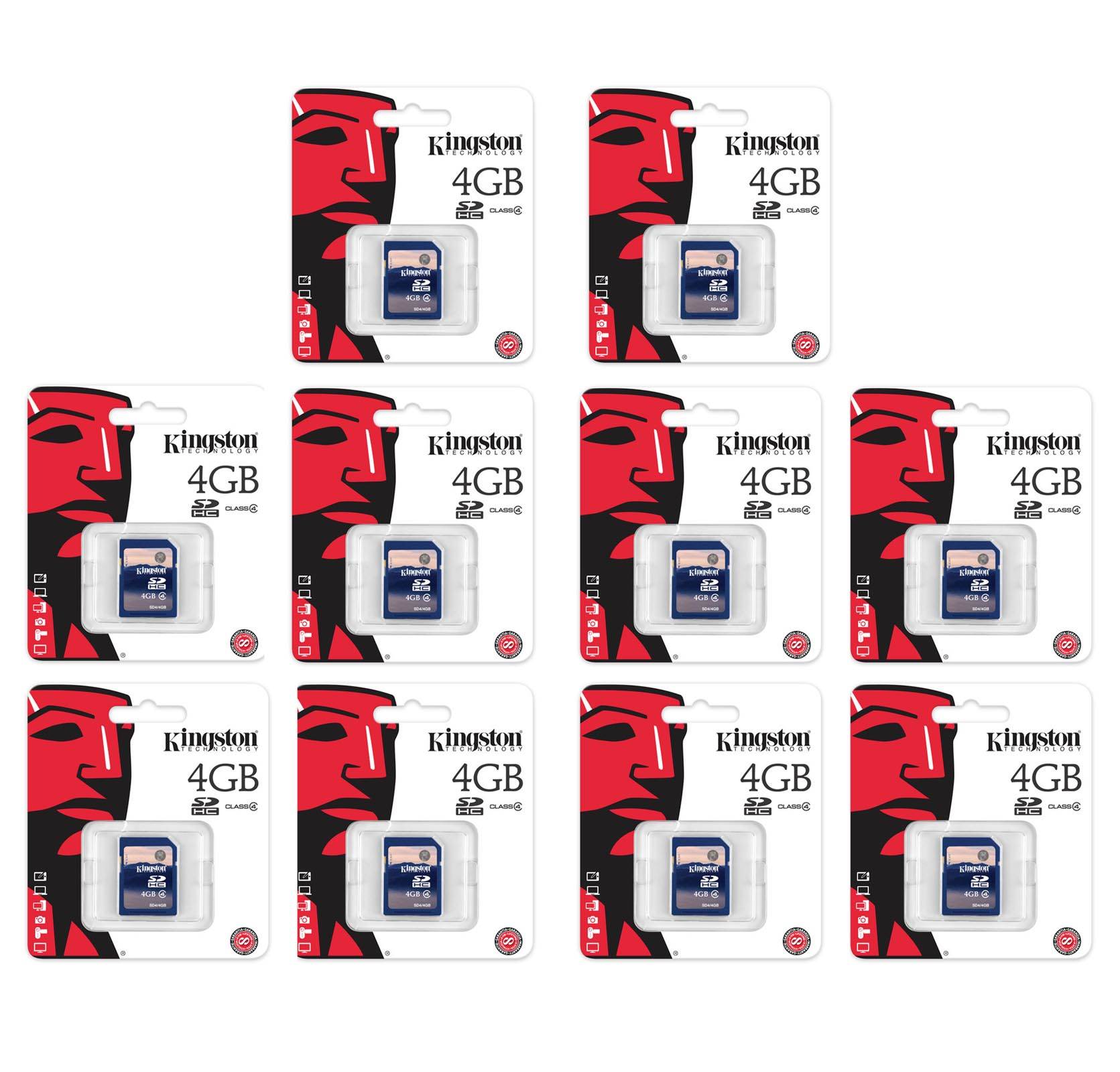 10 Kingston 4GB SD Video Picture Memory Cards - M80/M100/D55IR Trail Game Camera