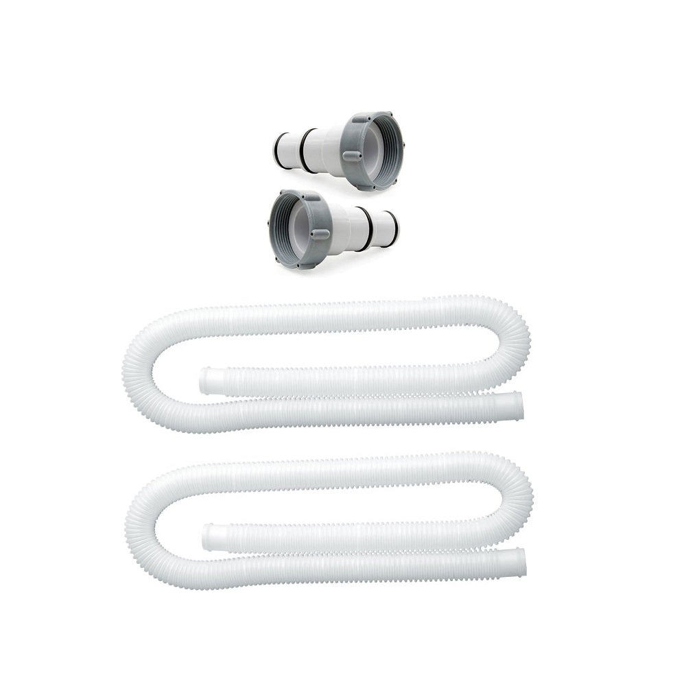 Intex Pump Replacement Hose Adapter A w/ Collar & 1.25” Pool Pump Hose (2 Pack) - VMInnovations