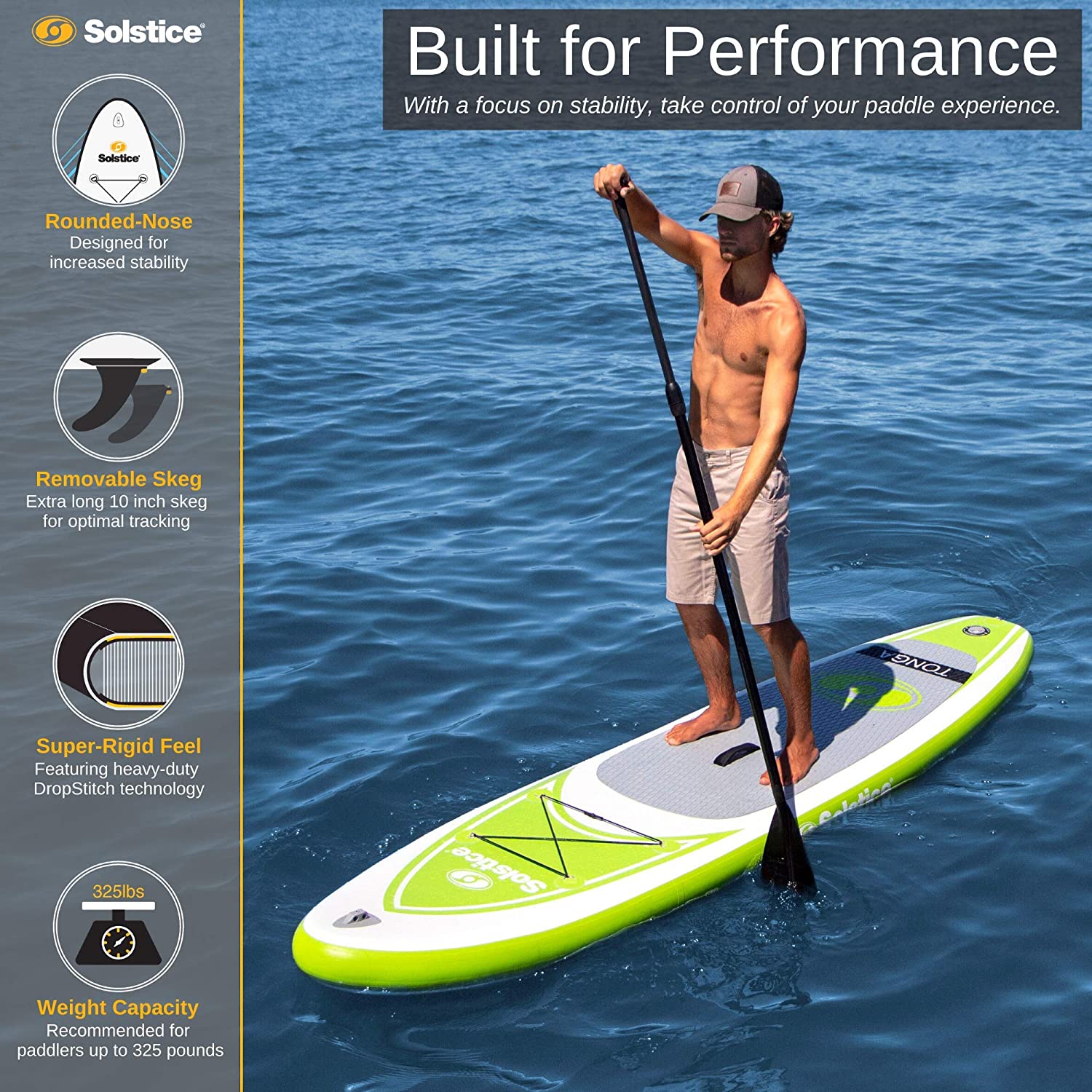 Solstice Tonga Inflatable Stand-Up Light Weight Paddle Board SUP Board -Open Box