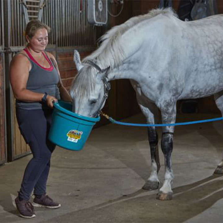 Little Giant Heavy Duty 22 Quart Flat Back Plastic Bucket w/ Metal Handle, Teal - VMInnovations