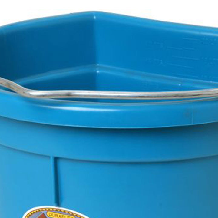 Little Giant Heavy Duty 22 Quart Flat Back Plastic Bucket w/ Metal Handle, Teal - VMInnovations